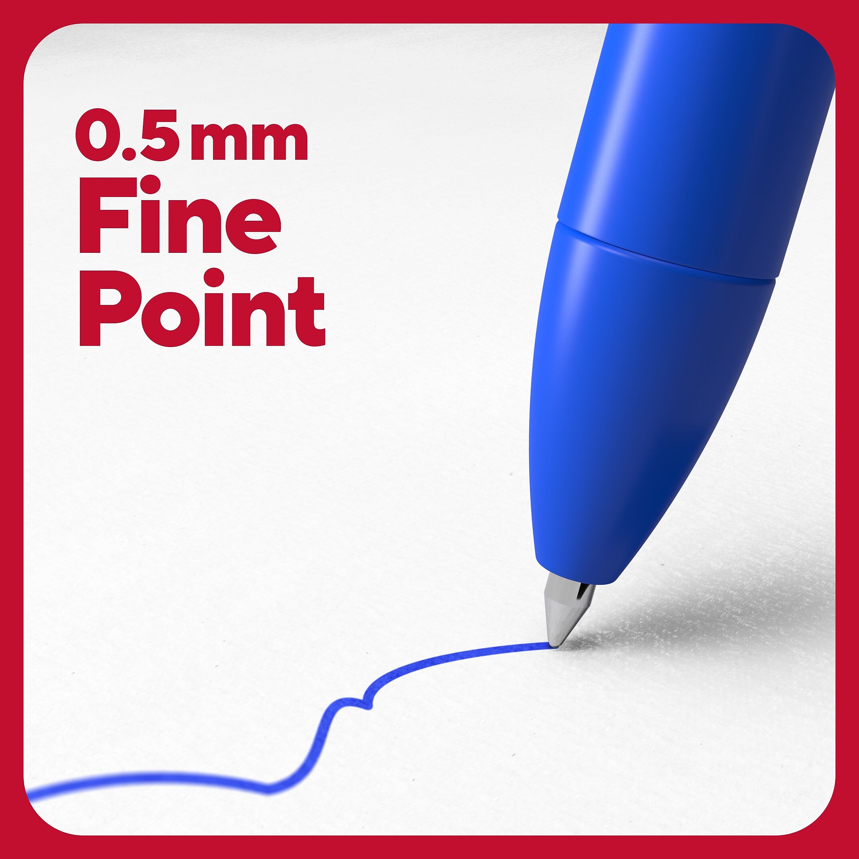 TRU RED Retractable Quick Dry Gel Pens, Fine Point, 0.5mm, Blue, Dozen