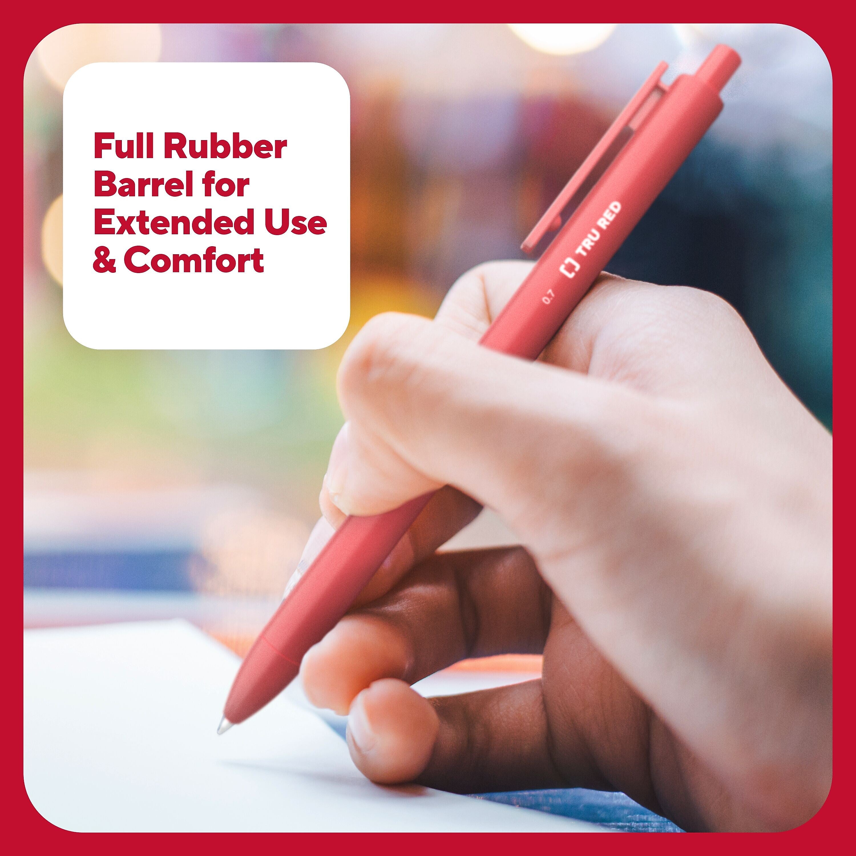 TRU RED™ Retractable Quick Dry Gel Pens, Medium Point, 0.7mm, Assorted, 12/Pack