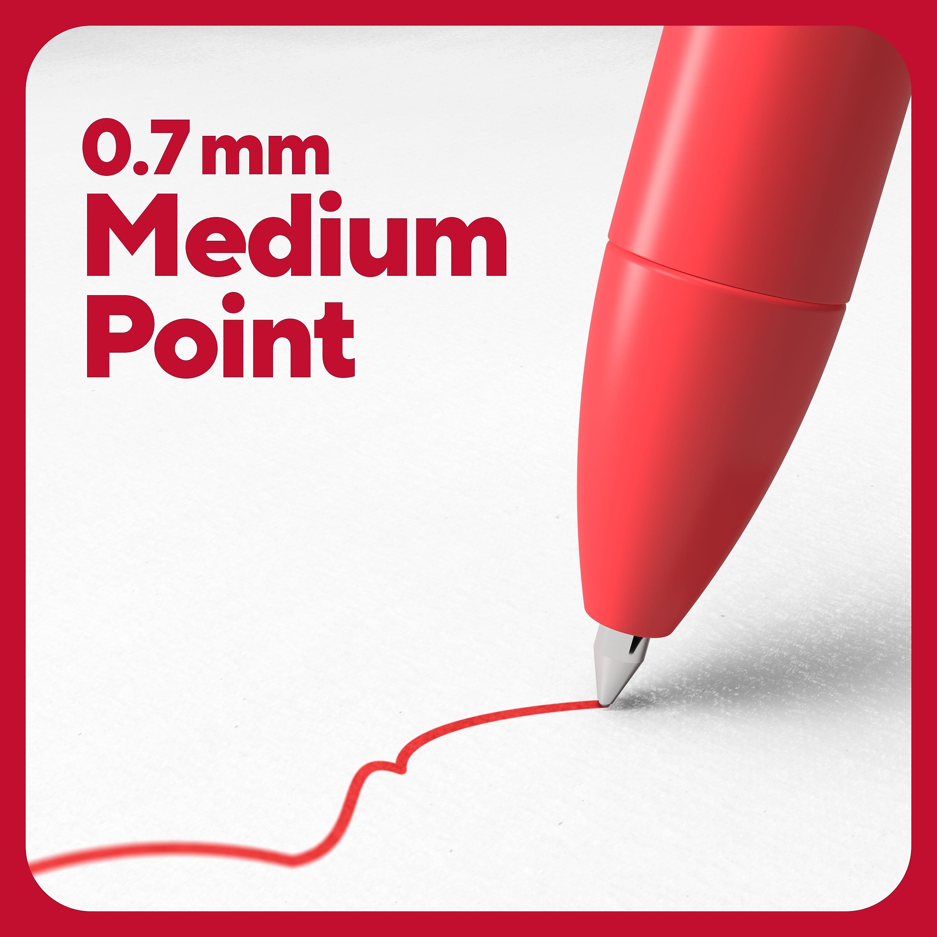 TRU RED™ Retractable Quick Dry Gel Pens, Medium Point, 0.7mm, Red, Dozen