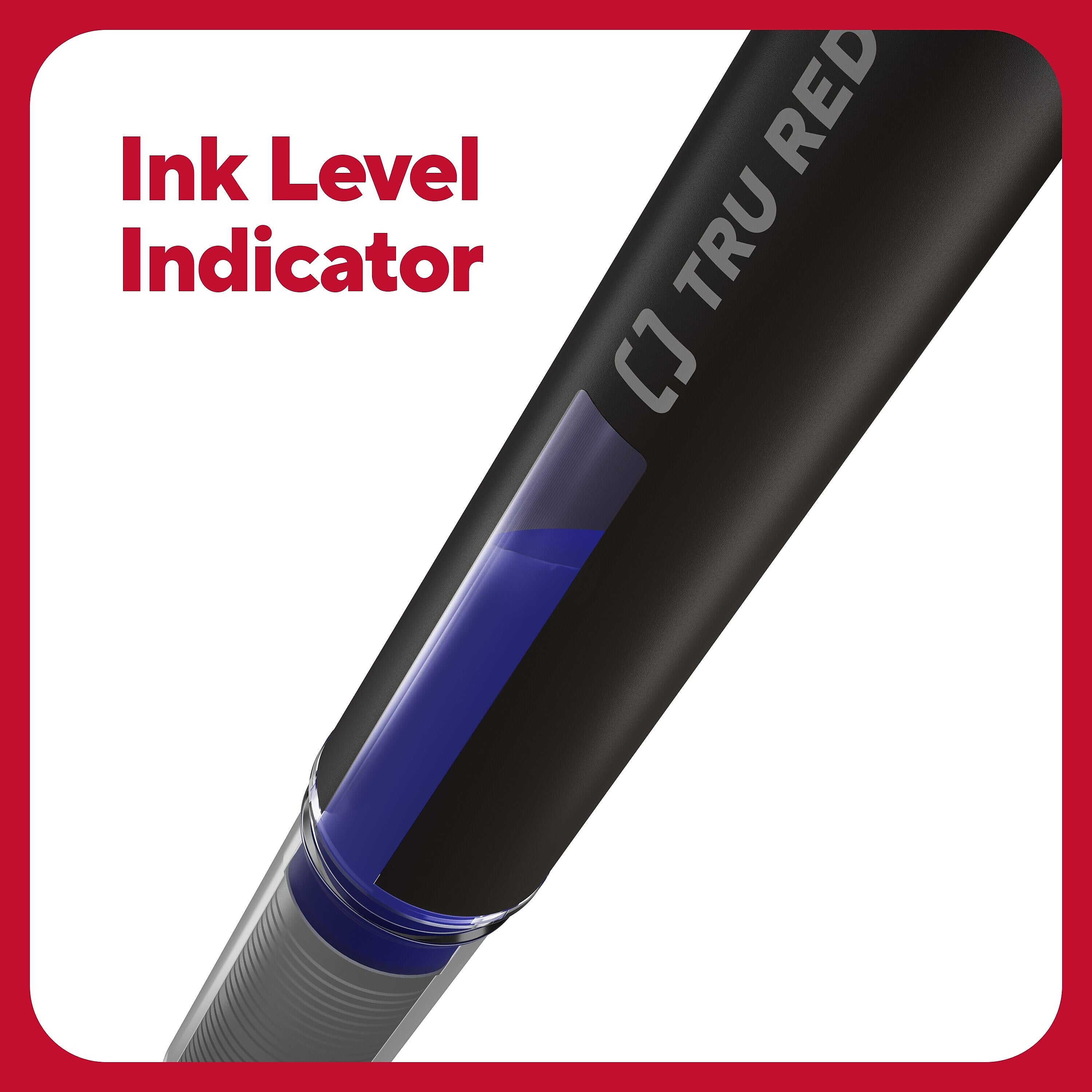 TRU RED™ Rollerball Pens, Conical Tip, Blue, Dozen/Pack