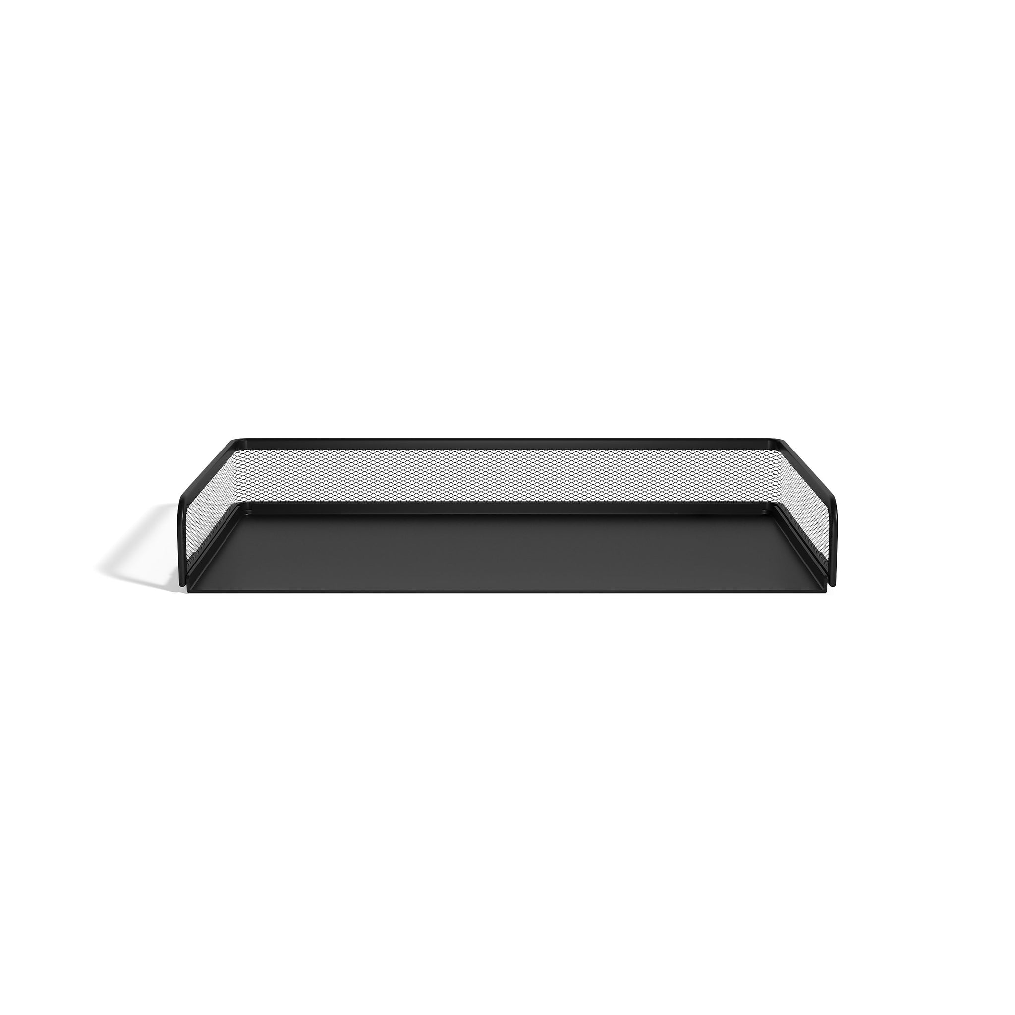 TRU RED™ Side Load Stackable Metal Letter Tray, Legal size, Matte Black