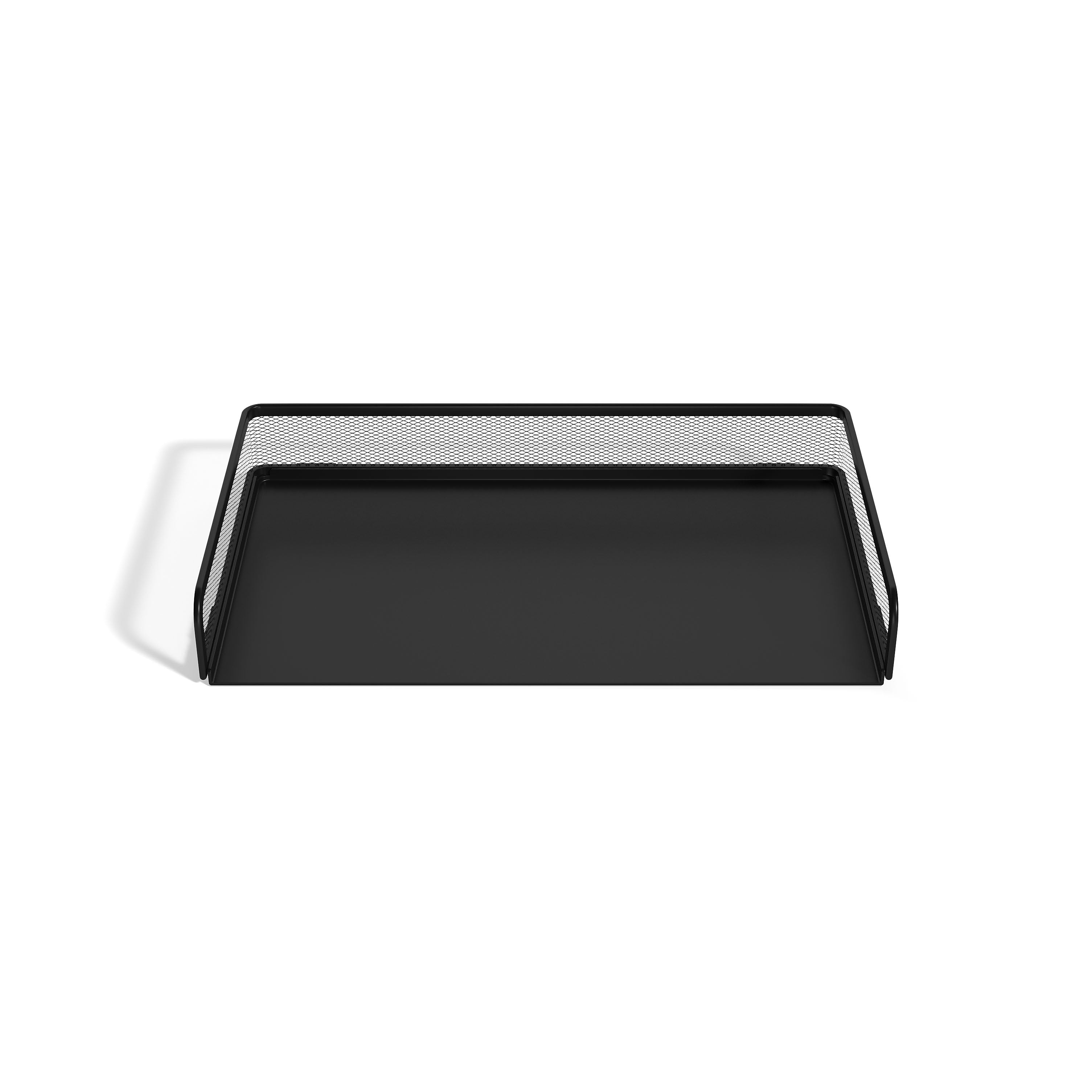 TRU RED™ Side Load Stackable Metal Letter Tray, Matte Black