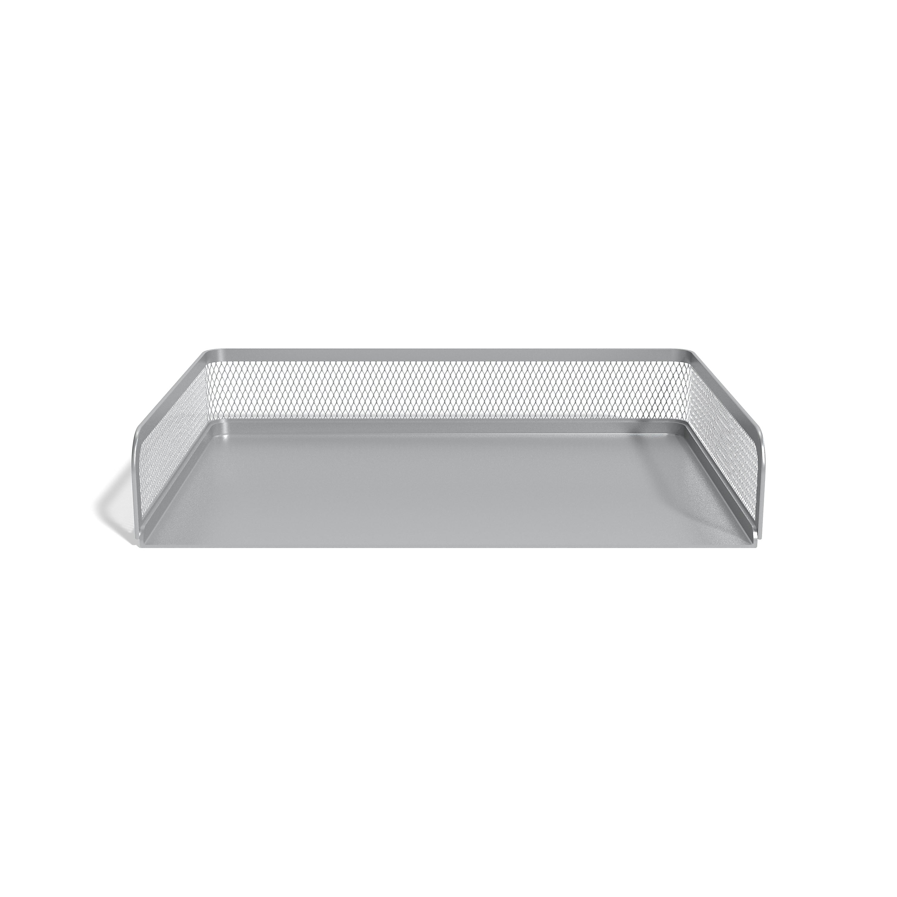 TRU RED™ Side Load Stackable Metal Letter Tray, Silver