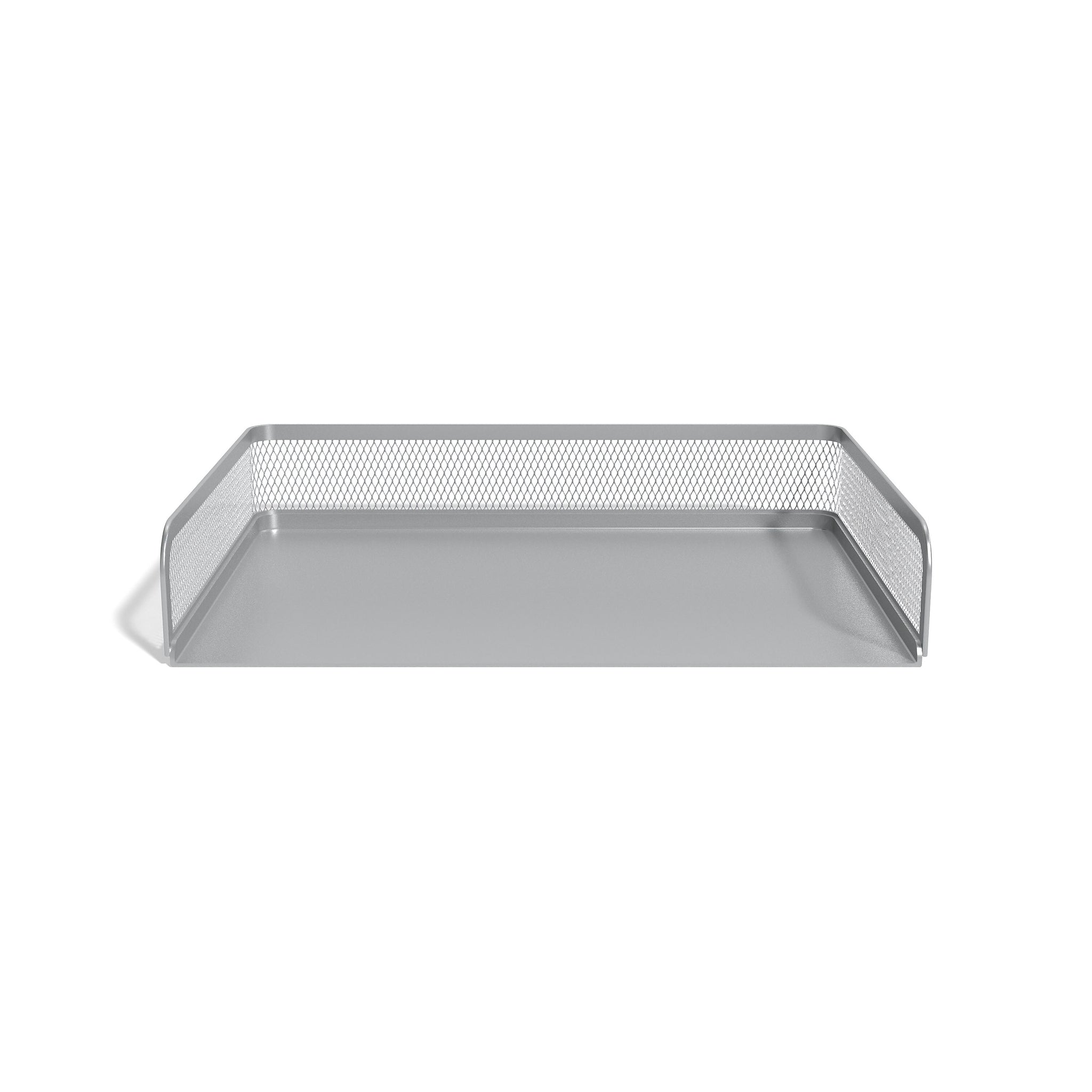 TRU RED™ Side Load Stackable Metal Letter Tray, Silver