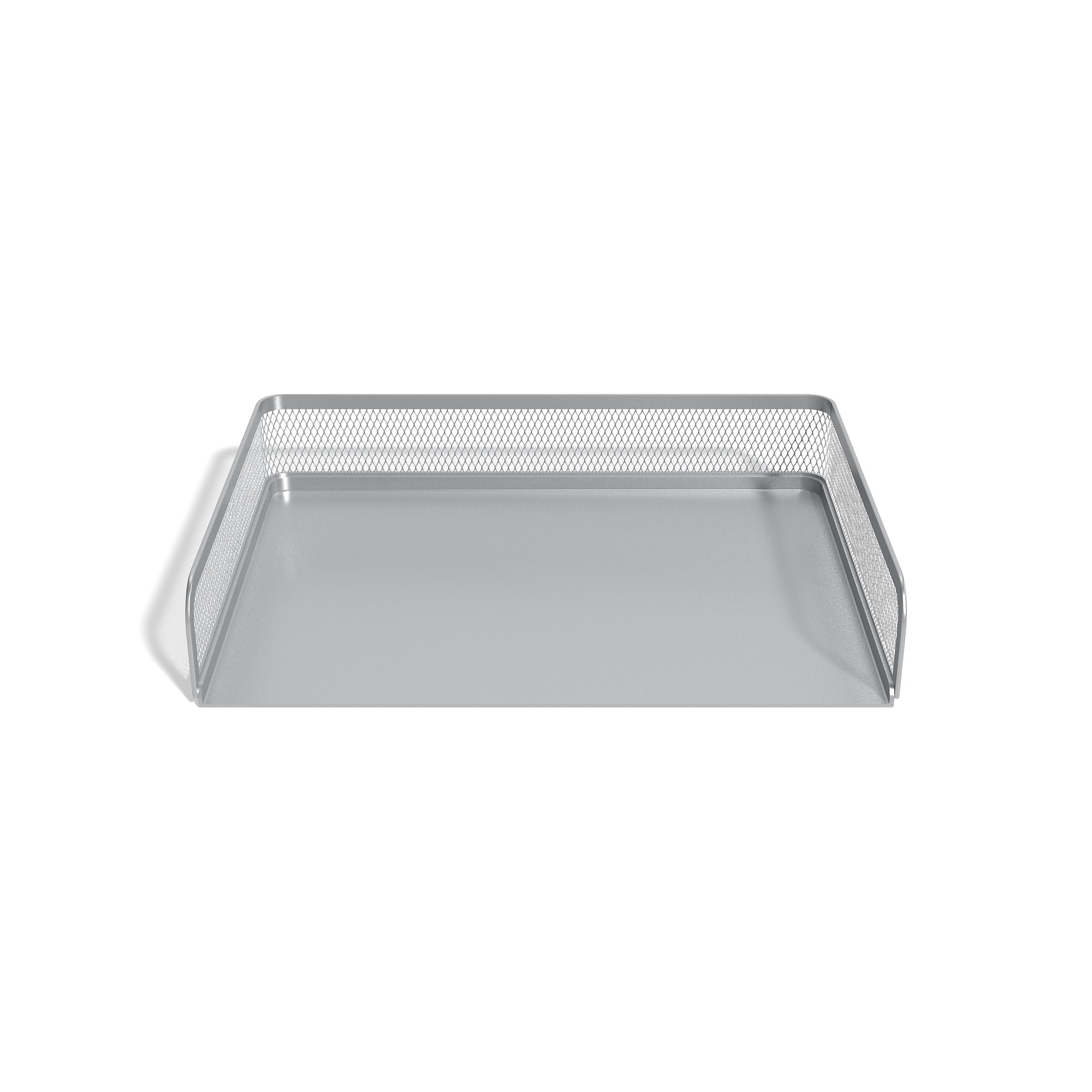 TRU RED™ Side Load Stackable Metal Letter Tray, Silver