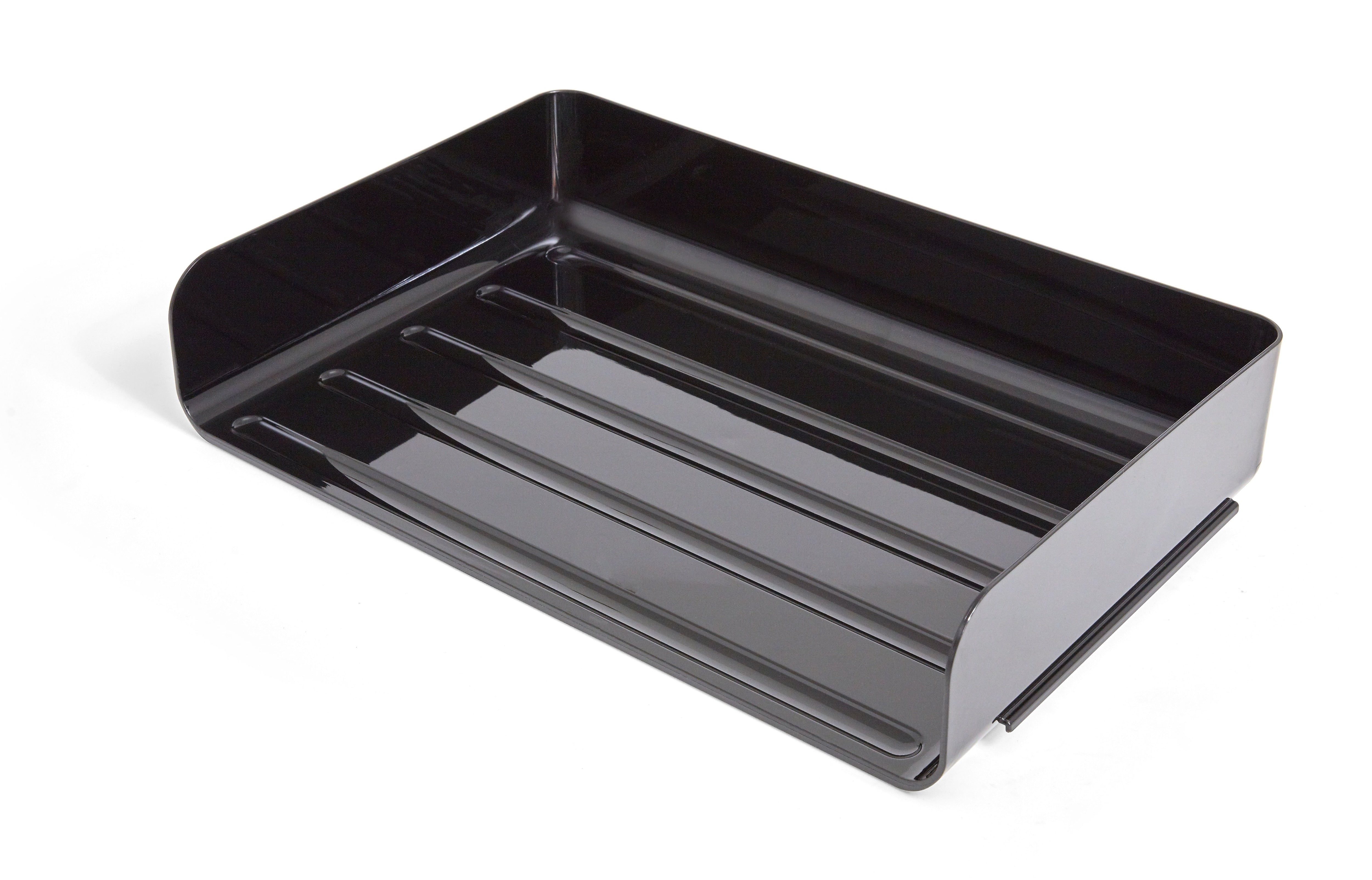 TRU RED™ Side Load Stackable Plastic Legal Tray, Black, 2/Pack