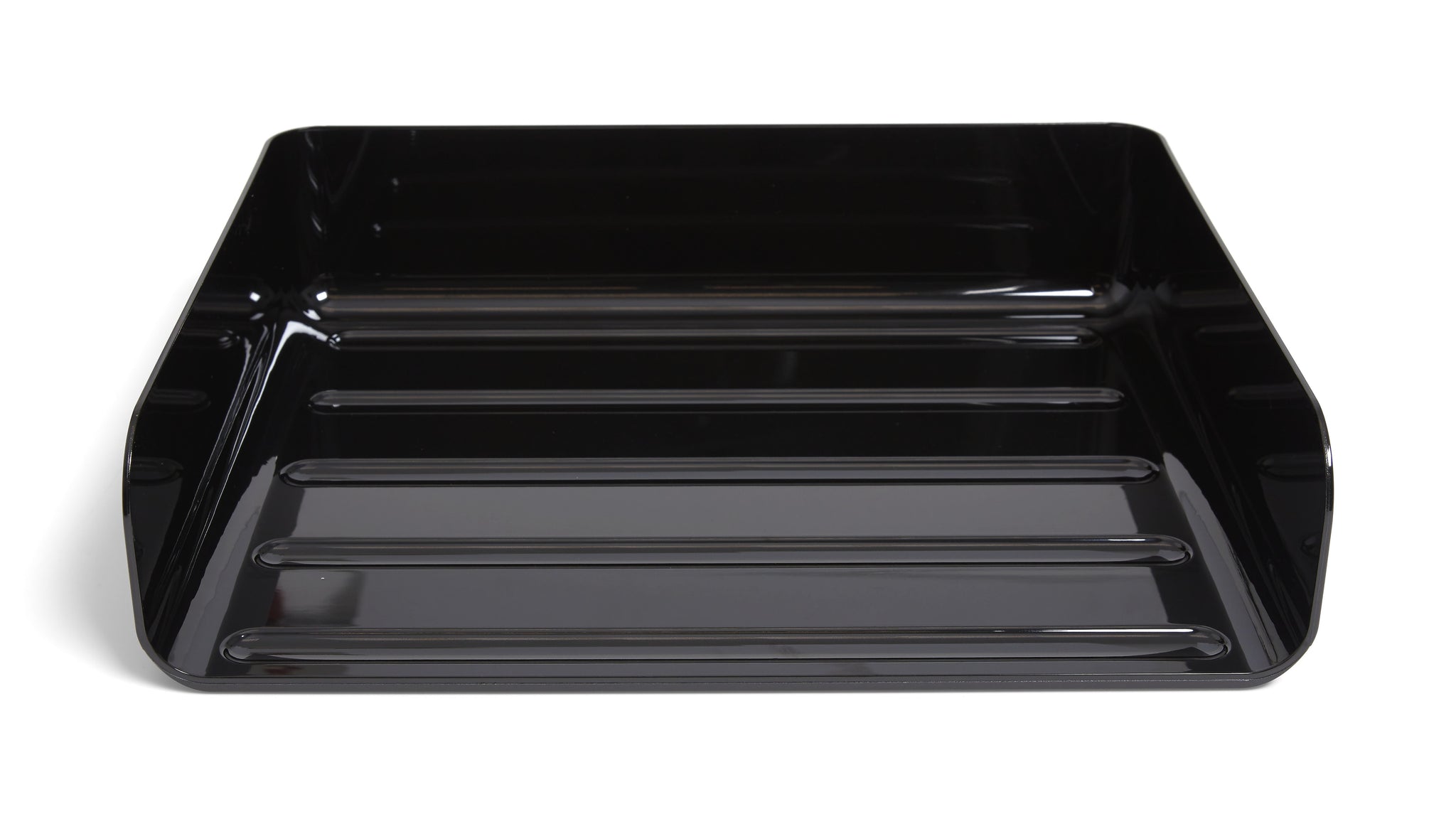 TRU RED™ Side Load Stackable Plastic Letter Tray, Black, 2/Pack
