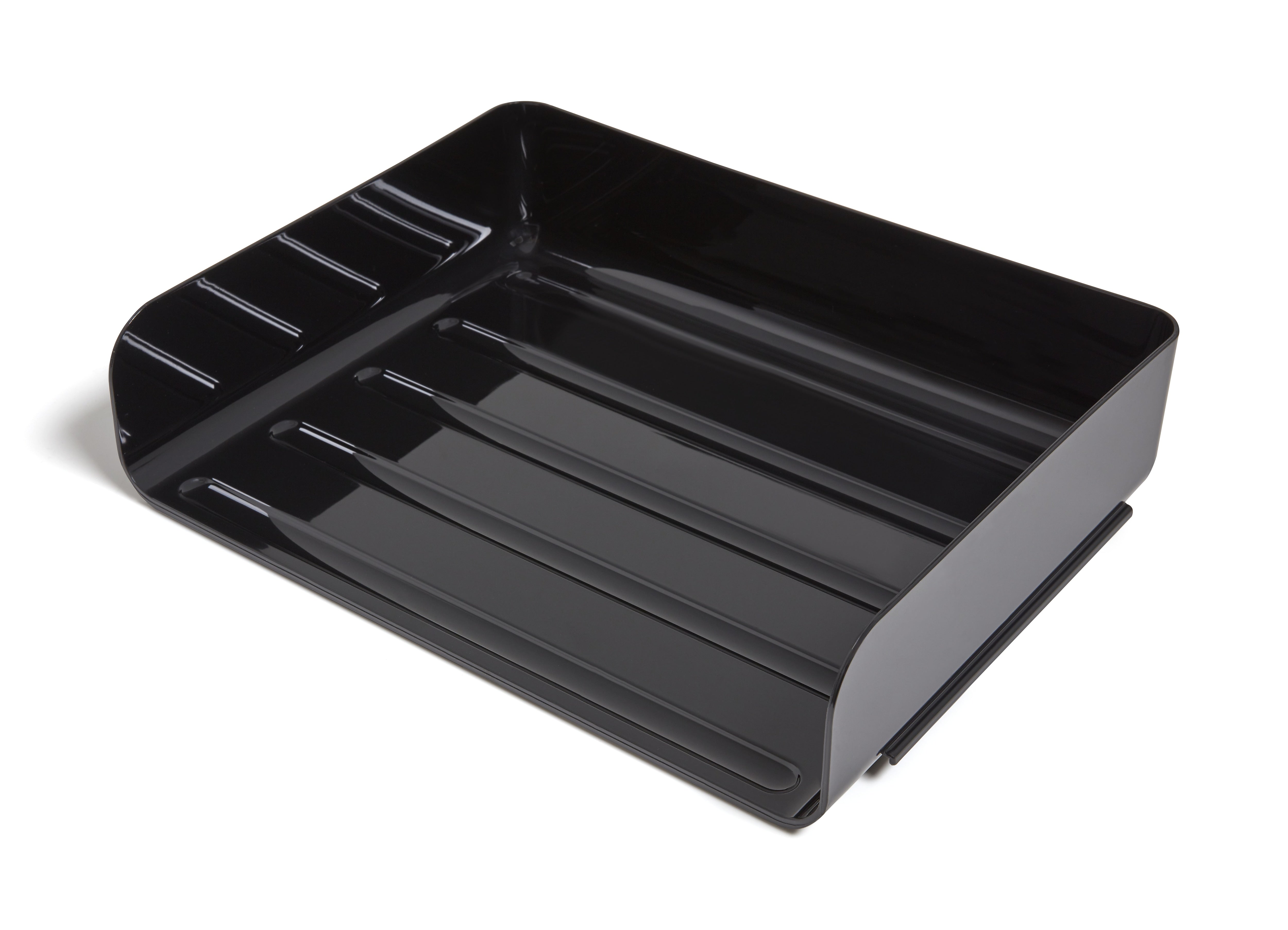 TRU RED™ Side Load Stackable Plastic Letter Tray, Black, 6/Pack
