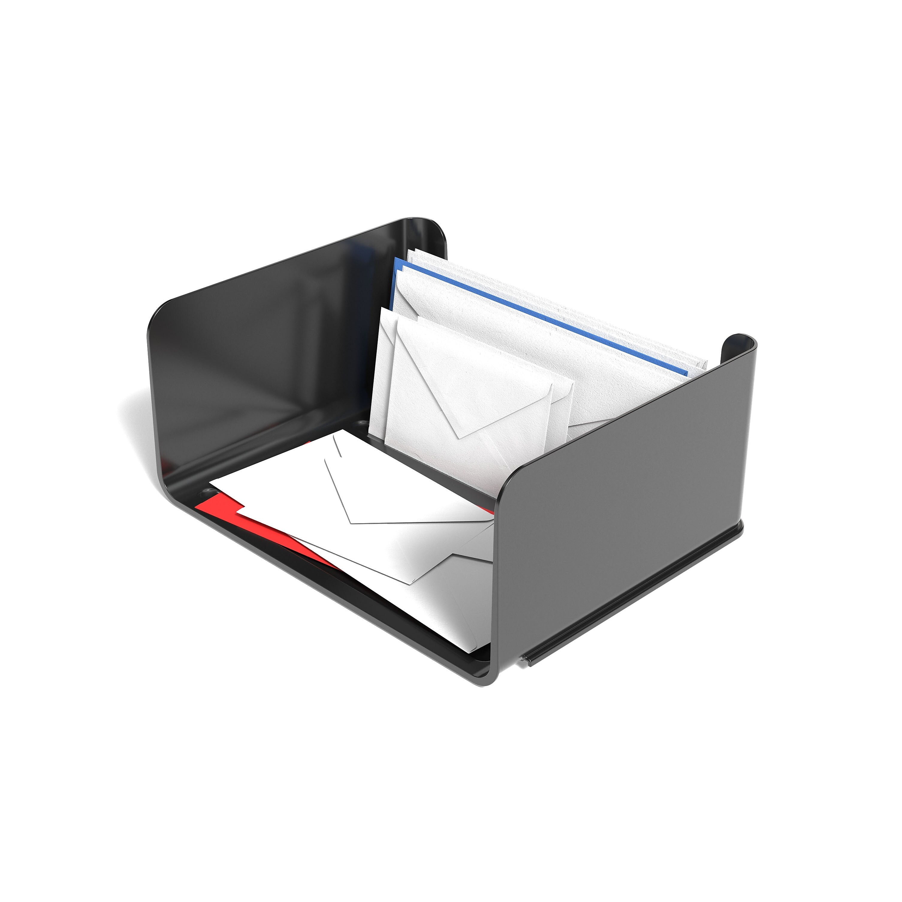 TRU RED™ Side Load Stackable Resin Letter Tray, Black