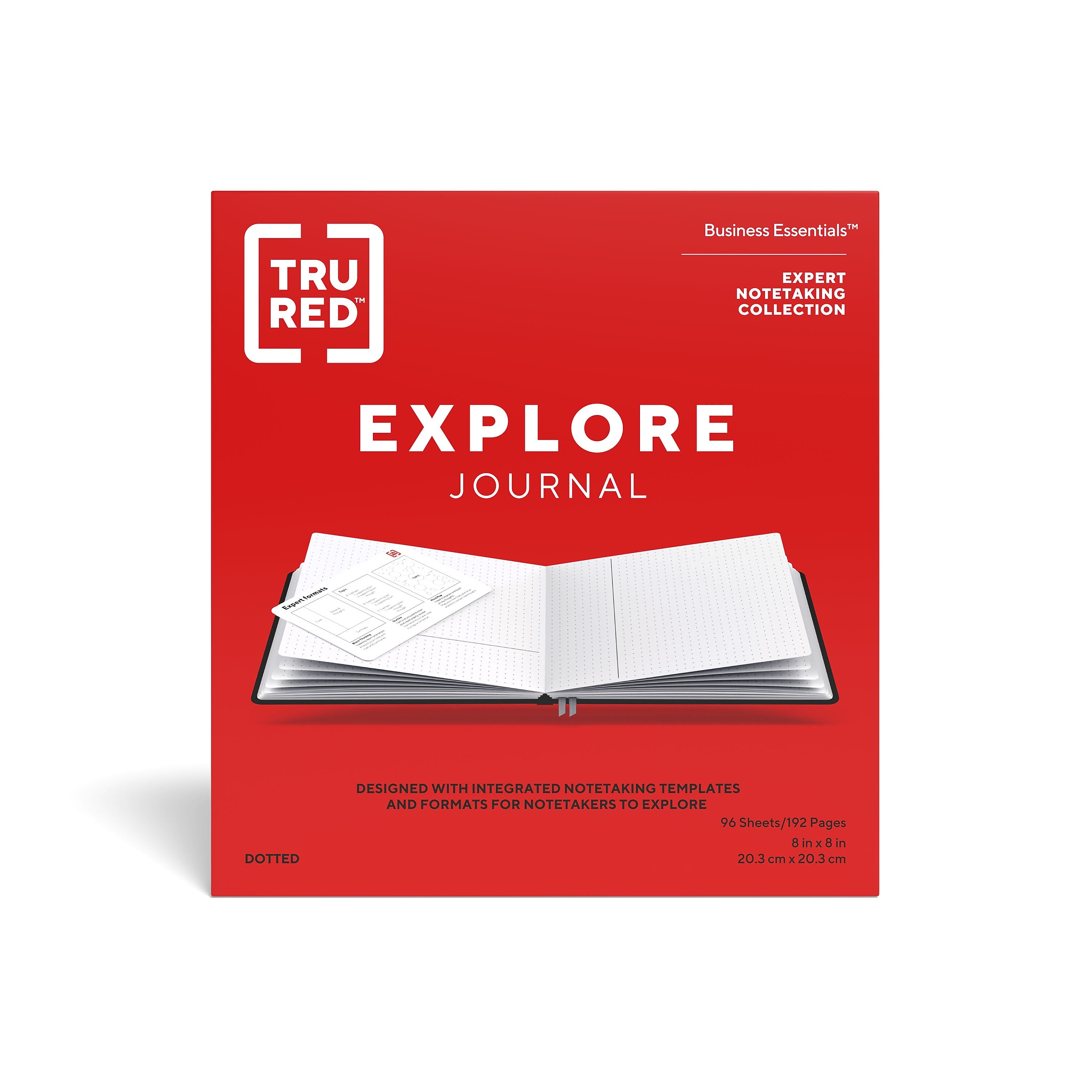 TRU RED™ Square Explore Journal, Dotted, Black