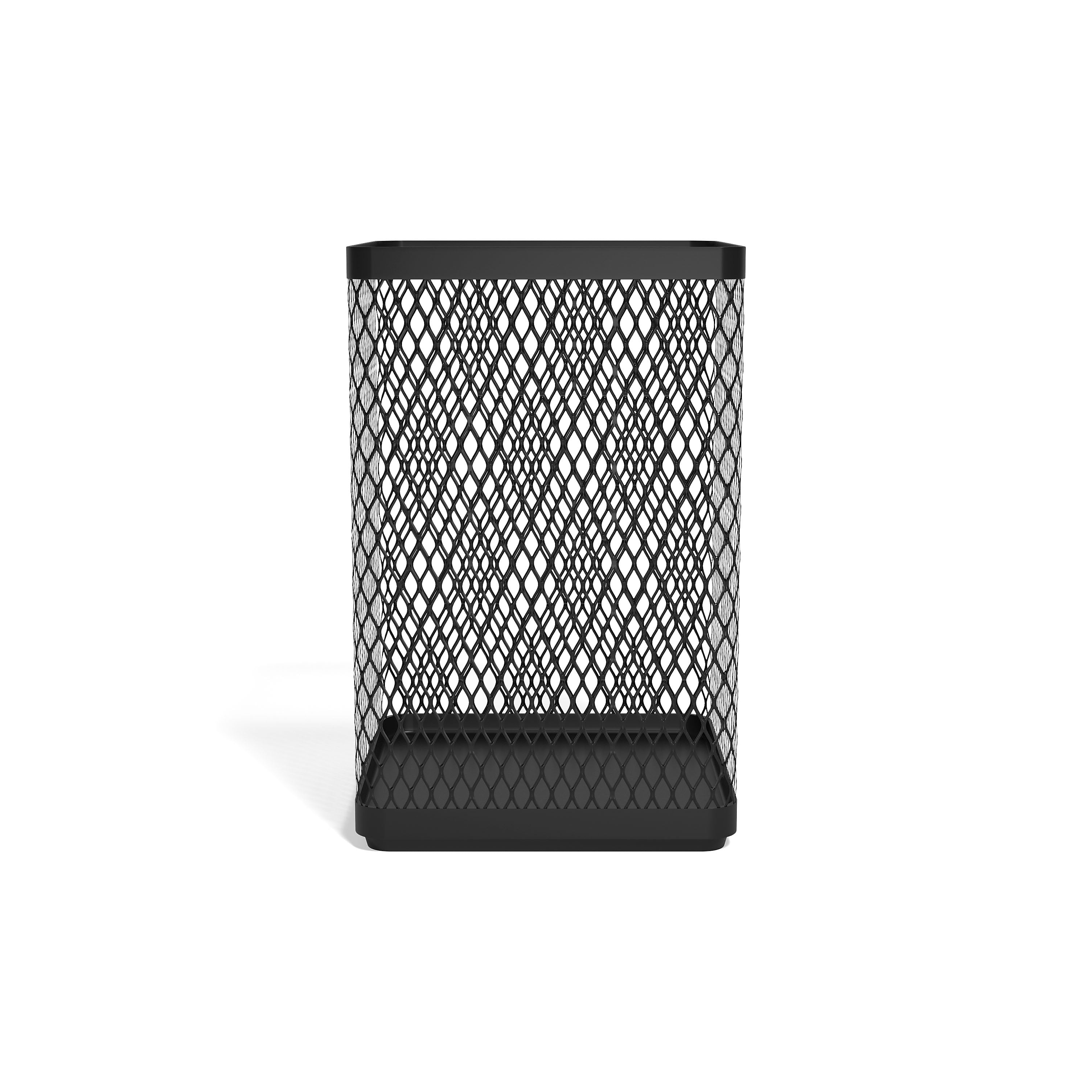 TRU RED™ Stackable Metal Mesh Pen Holder, Matte Black