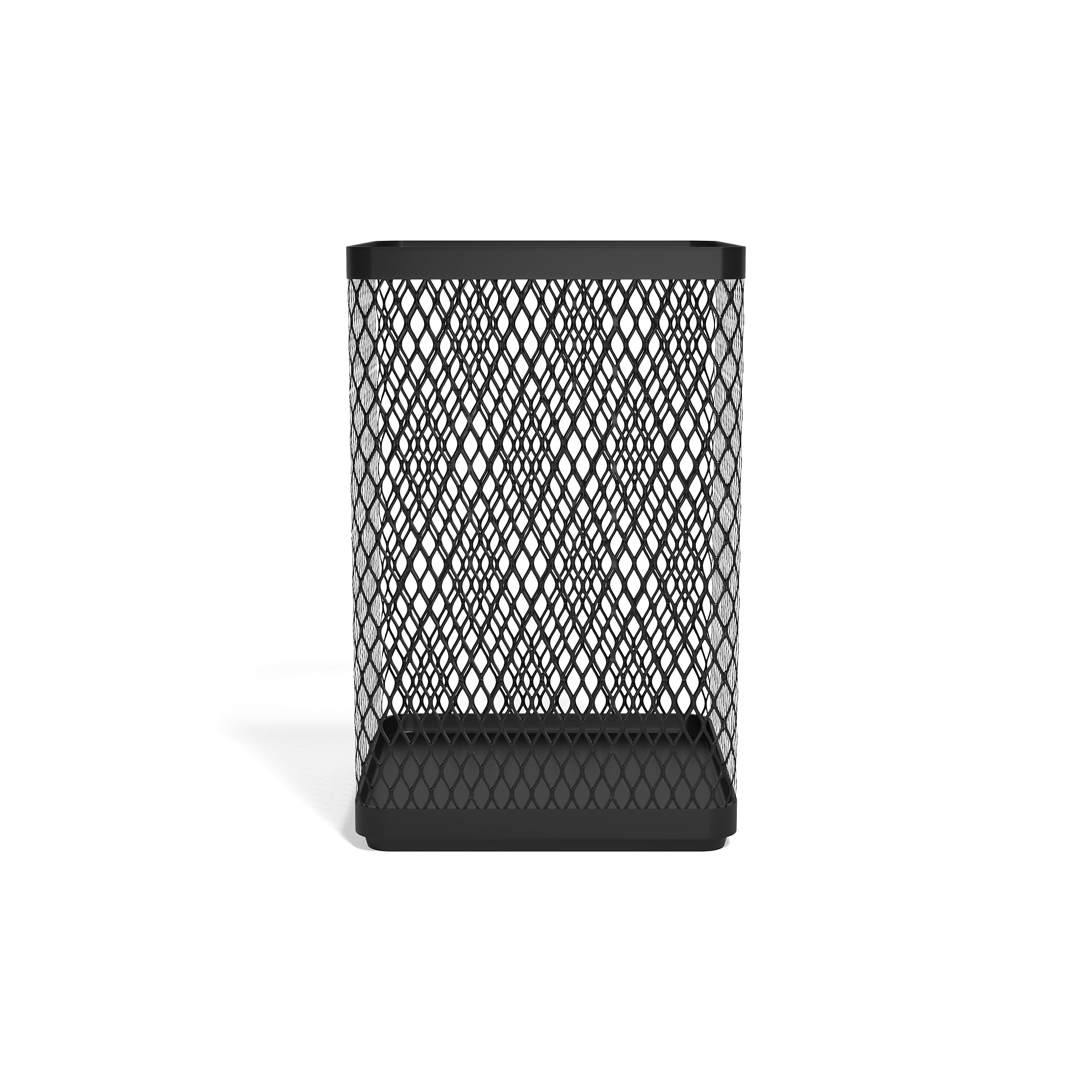TRU RED™ Stackable Metal Mesh Pen Holder, Matte Black