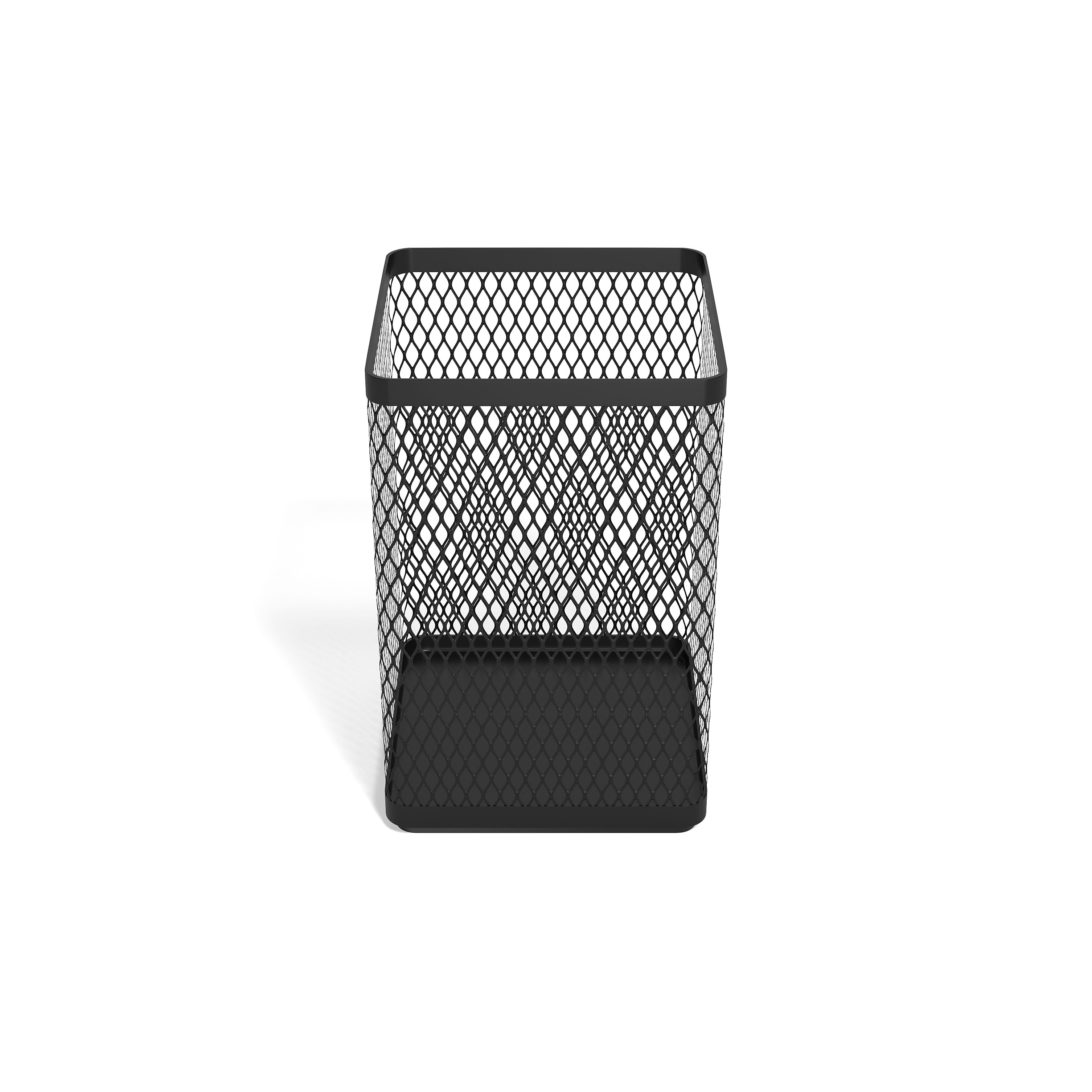 TRU RED™ Stackable Metal Mesh Pen Holder, Matte Black