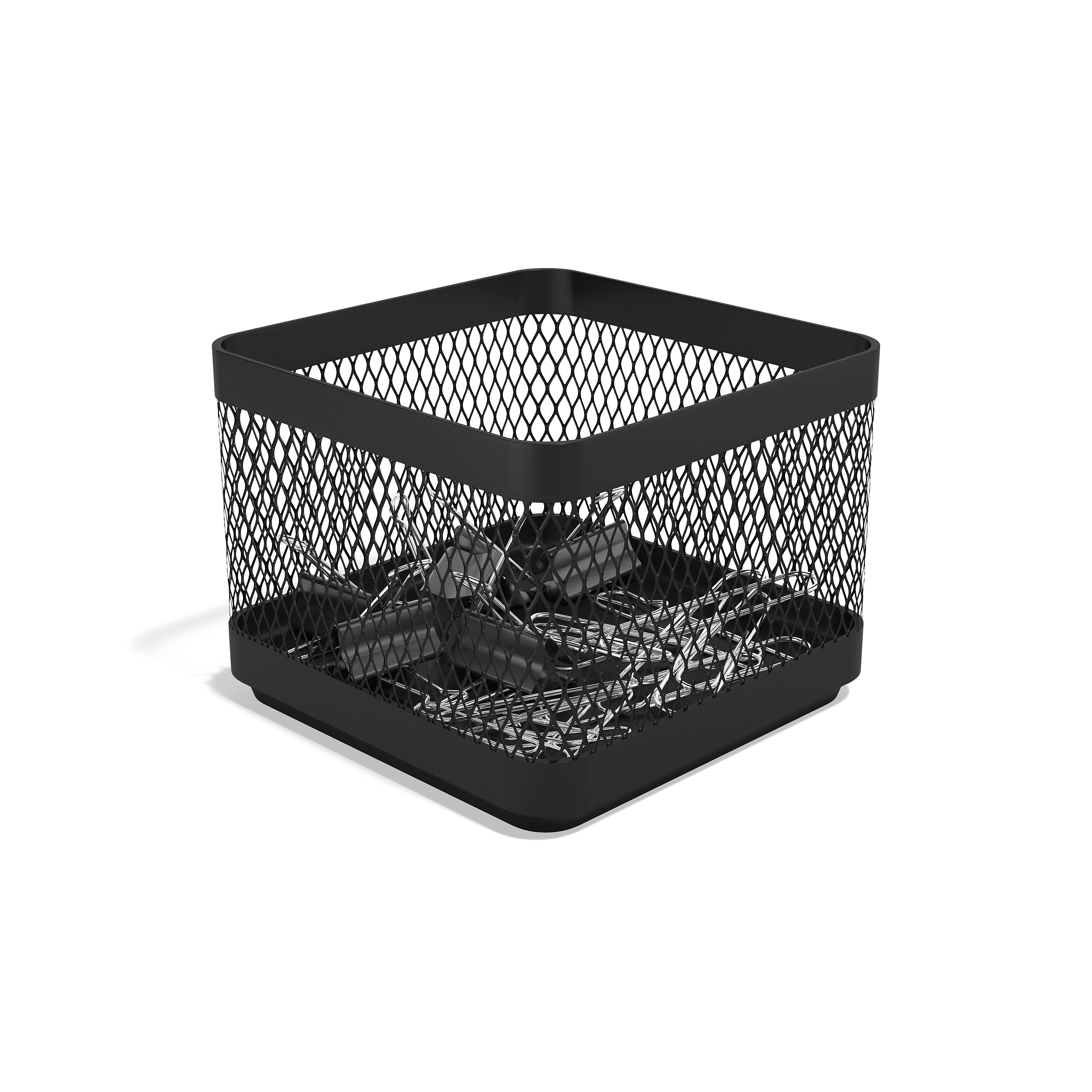 TRU RED™ Stackable Wire Mesh Accessory Holder, Matte Black