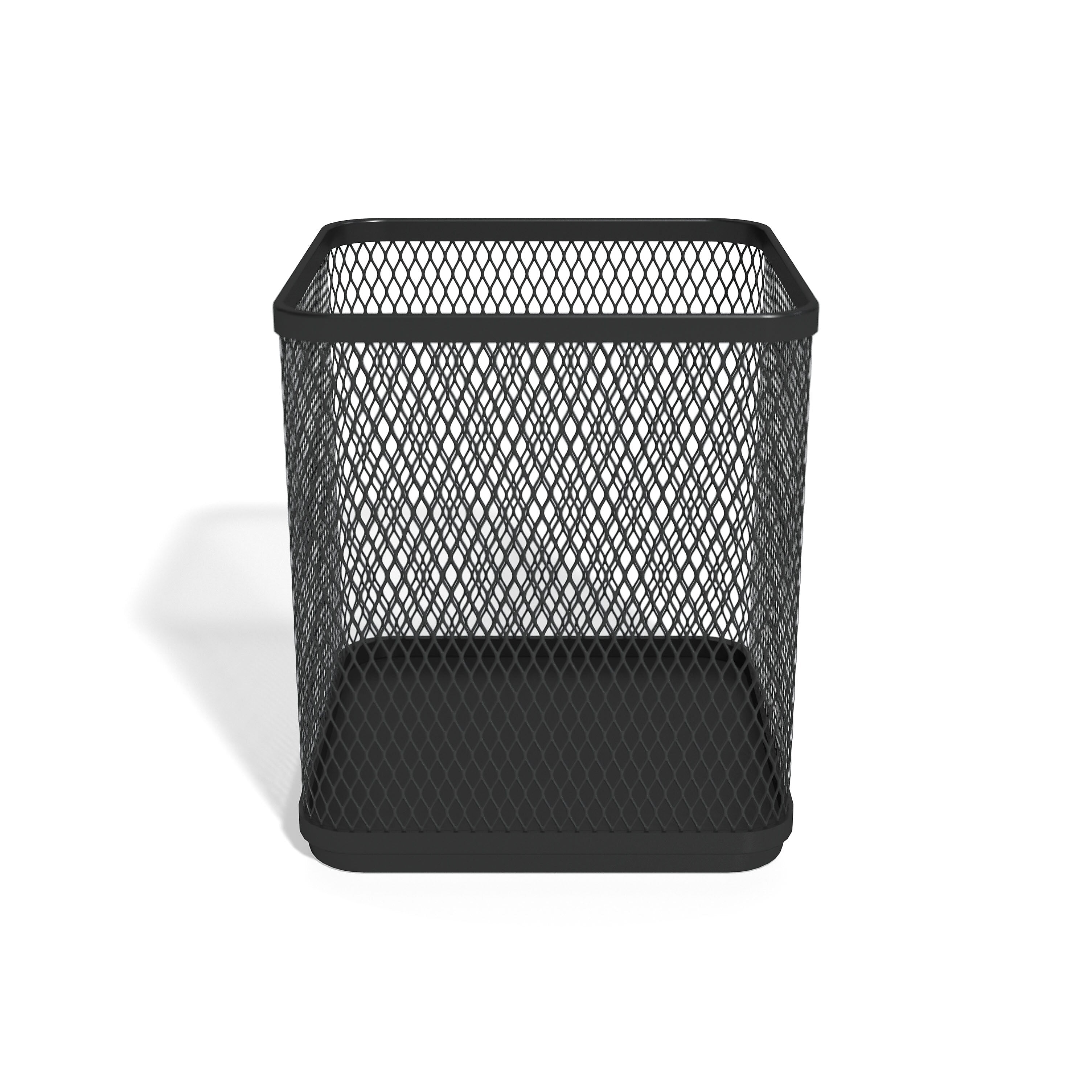 TRU RED™ Stackable Wire Mesh Pen Holder, Matte Black