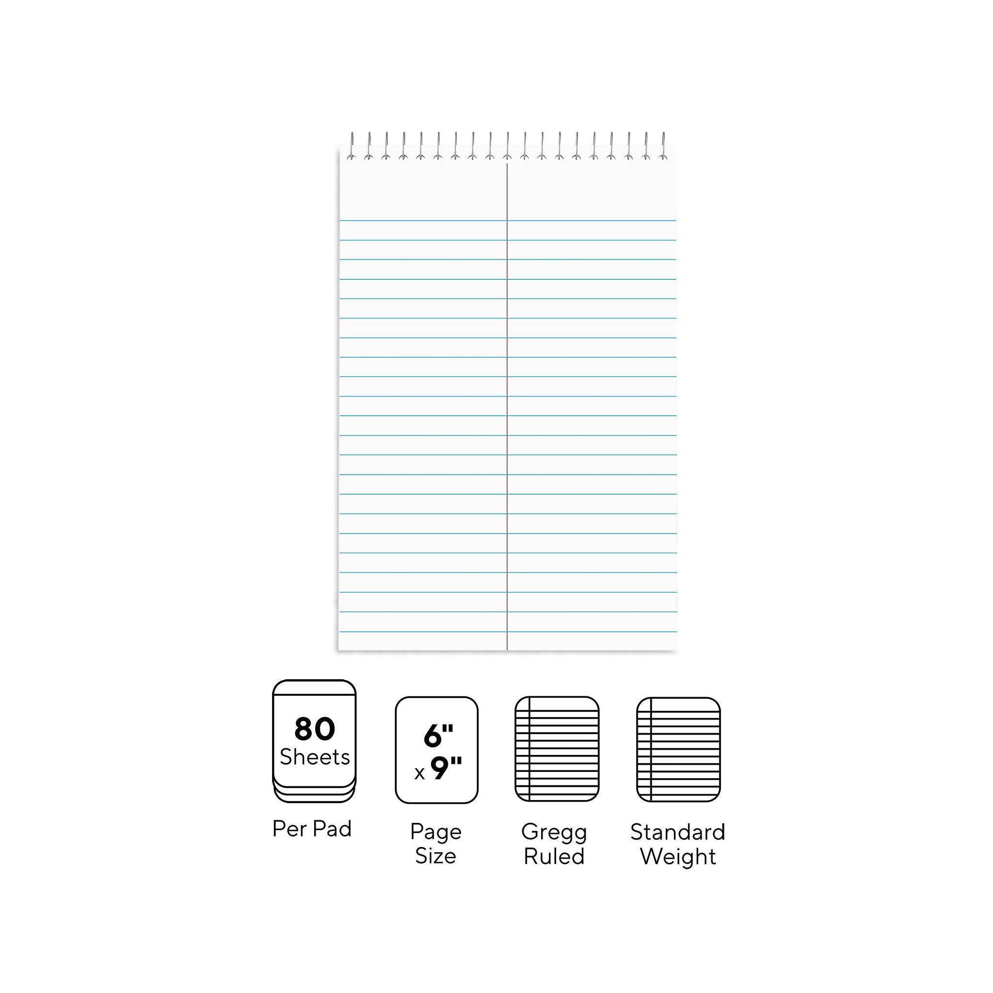 TRU RED™ Steno Pad, 6
