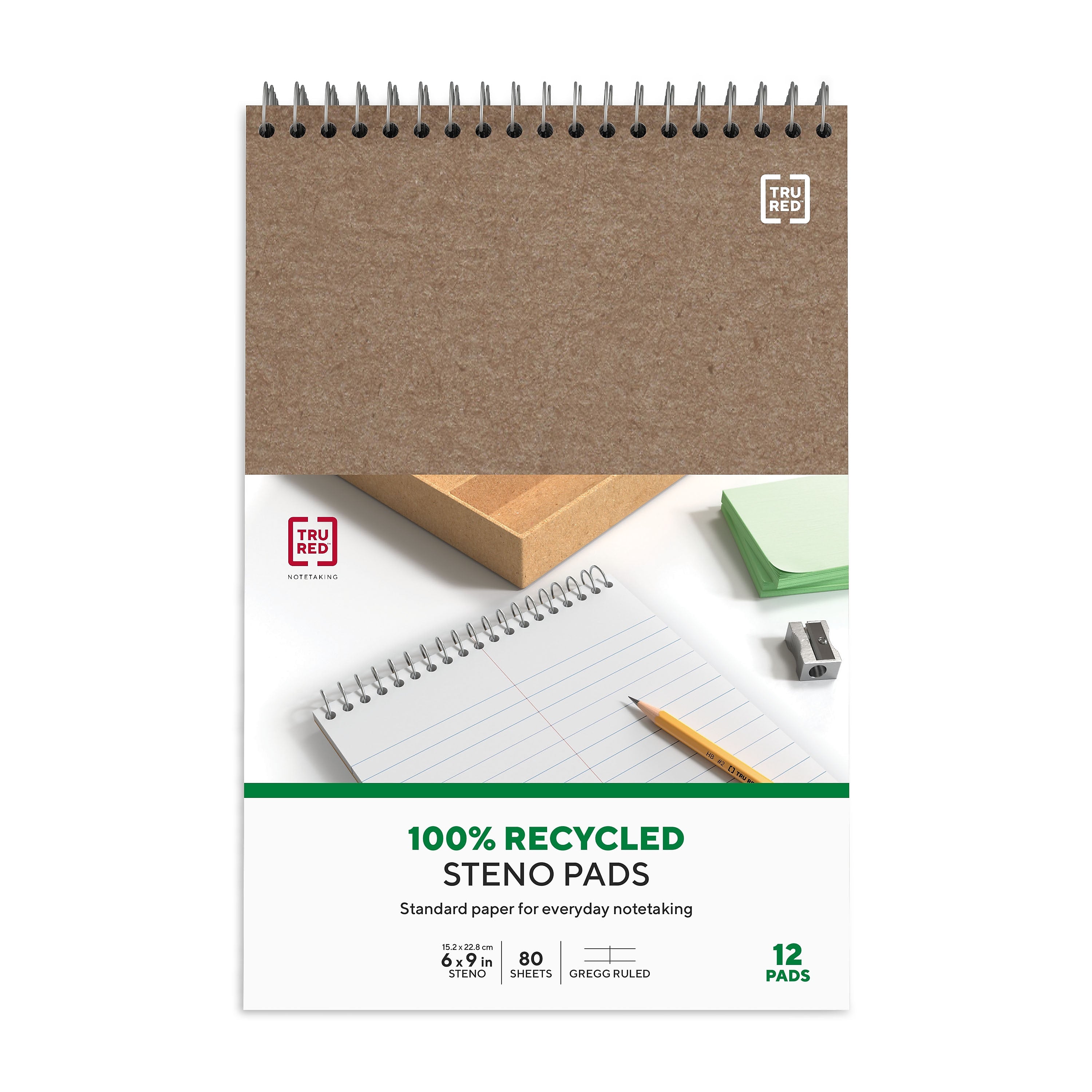 TRU RED™ Steno Pad, 6