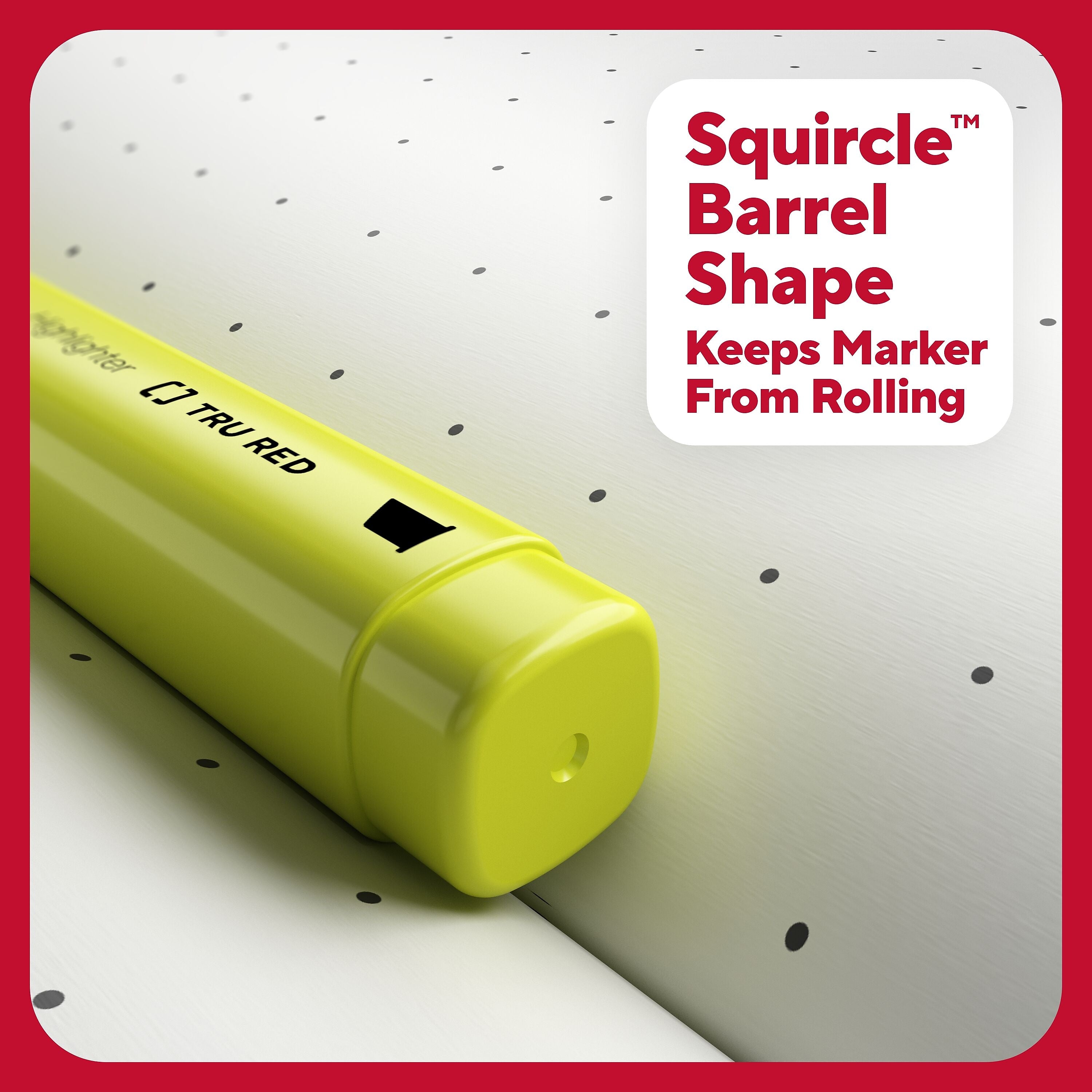 TRU RED™ Tank Highlighter with Grip, Chisel Tip, Yellow, Dozen
