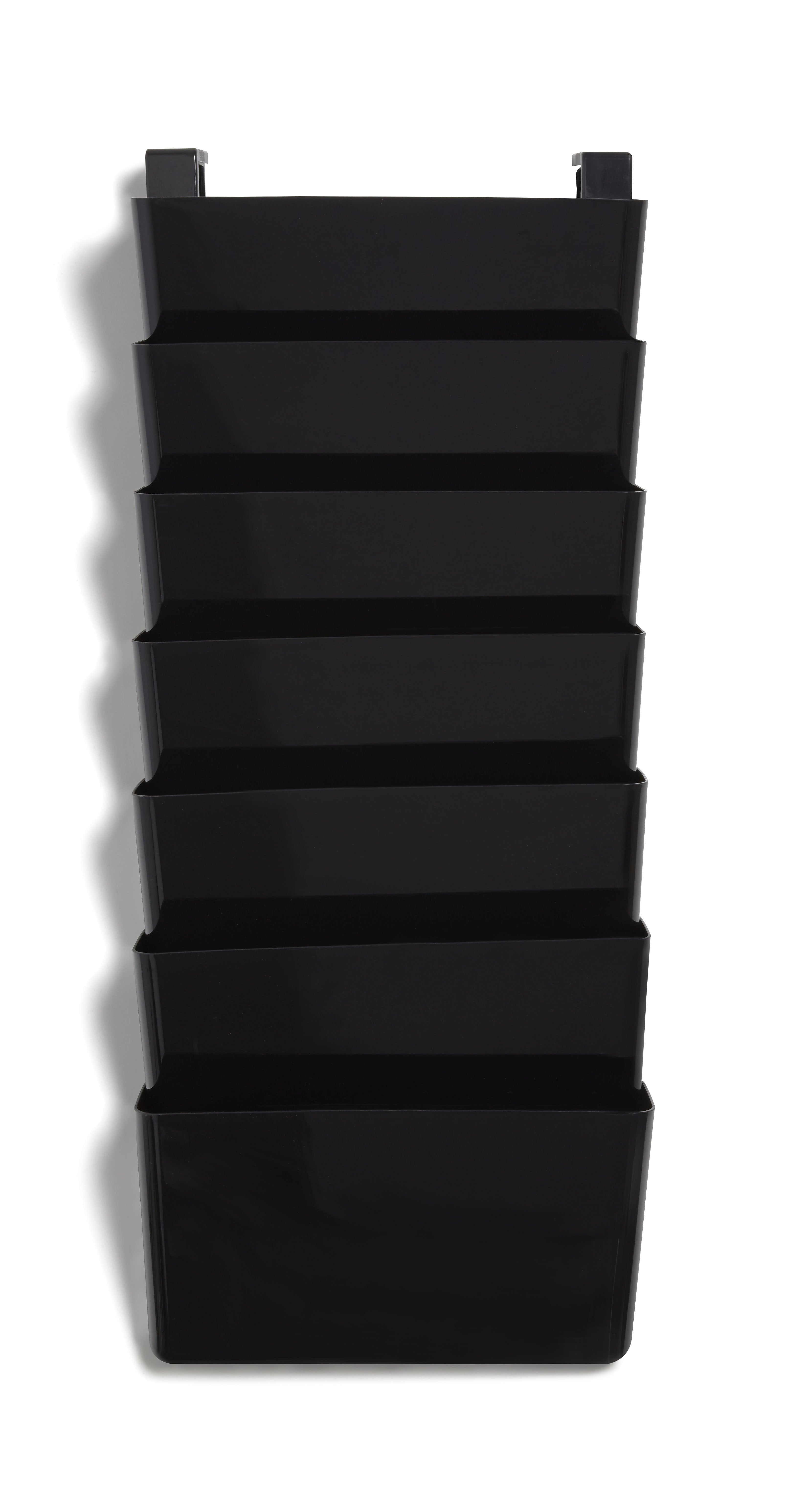TRU RED™ Unbreakable 7-Pocket Plastic Letter Wall File, Black