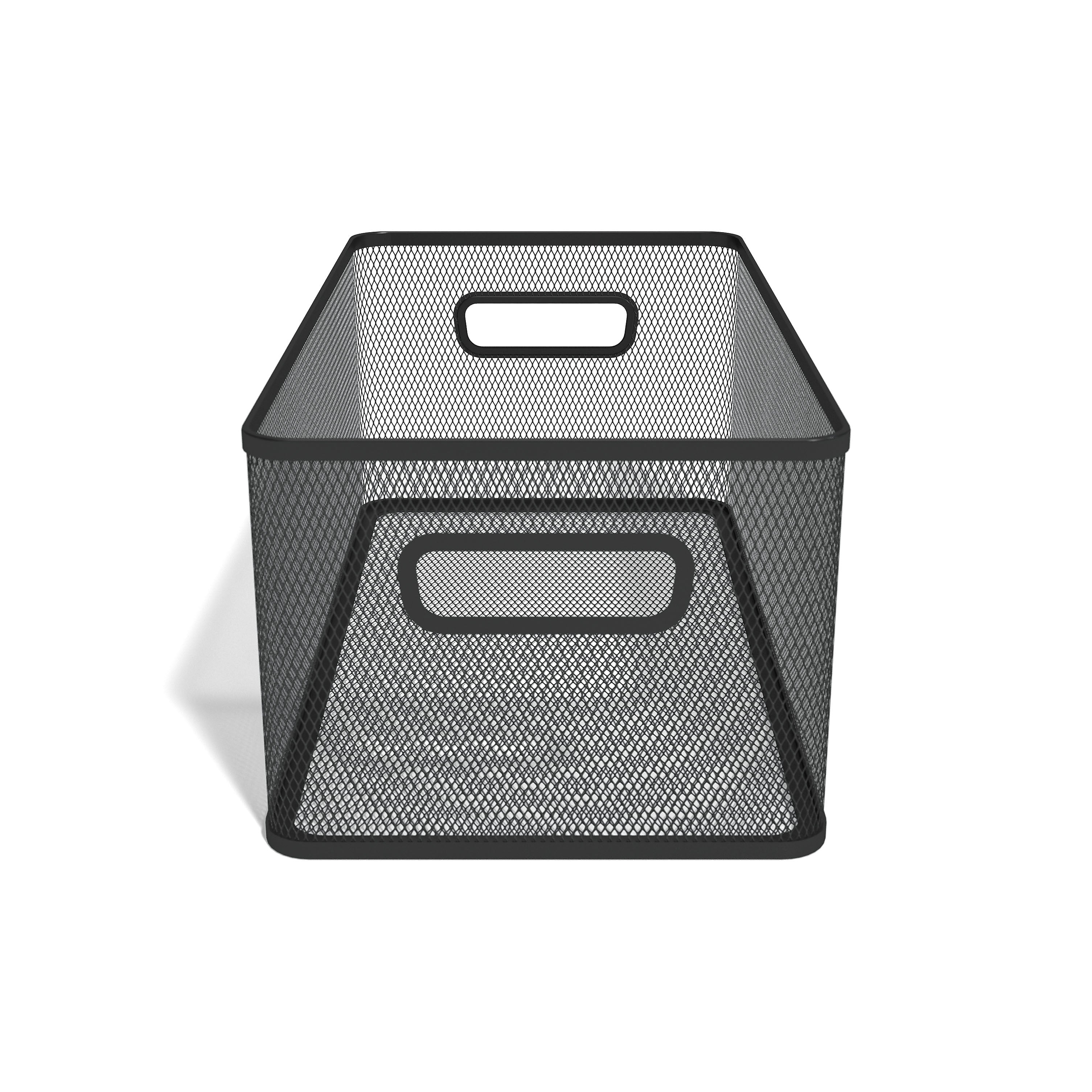 TRU RED™ Wire Mesh Storage Box, Matte Black