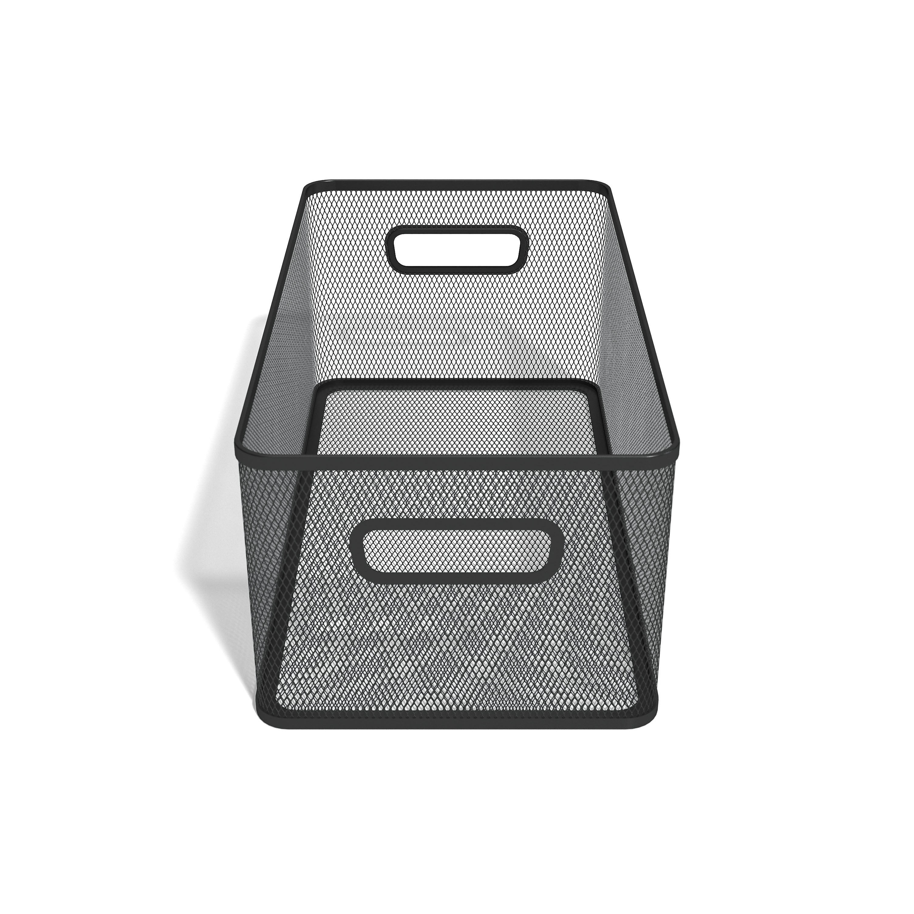 TRU RED™ Wire Mesh Storage Box, Matte Black
