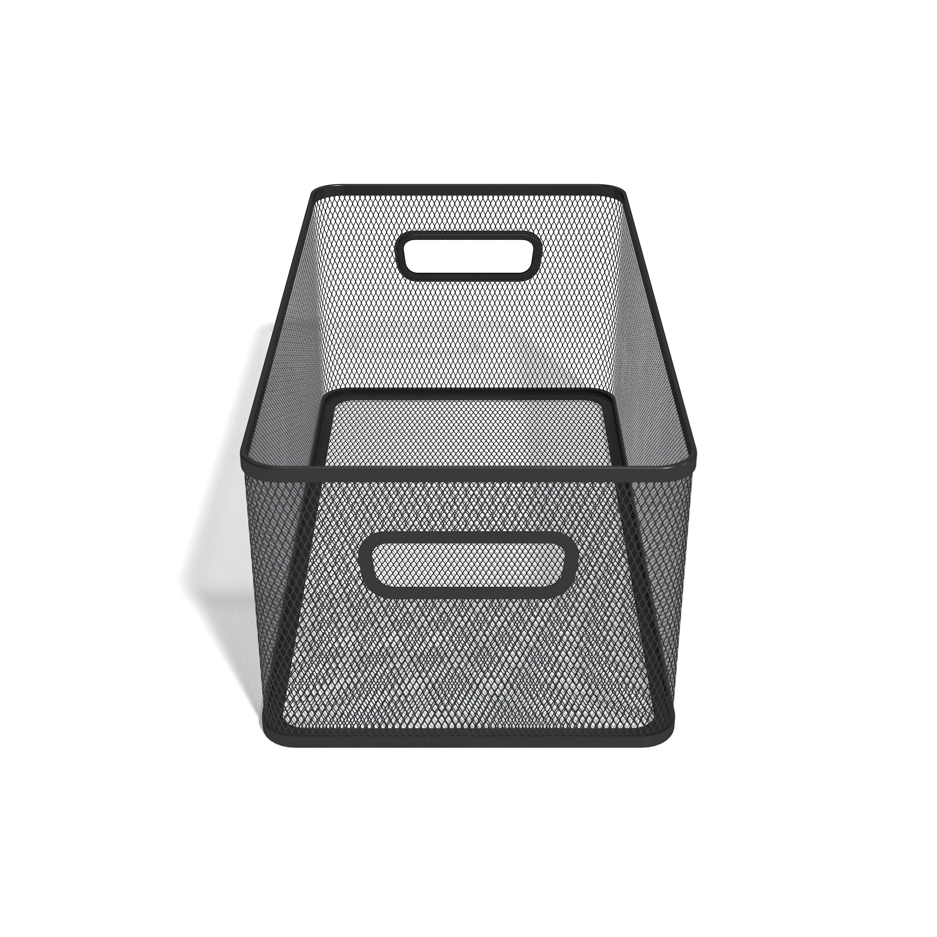 TRU RED™ Wire Mesh Storage Box, Matte Black