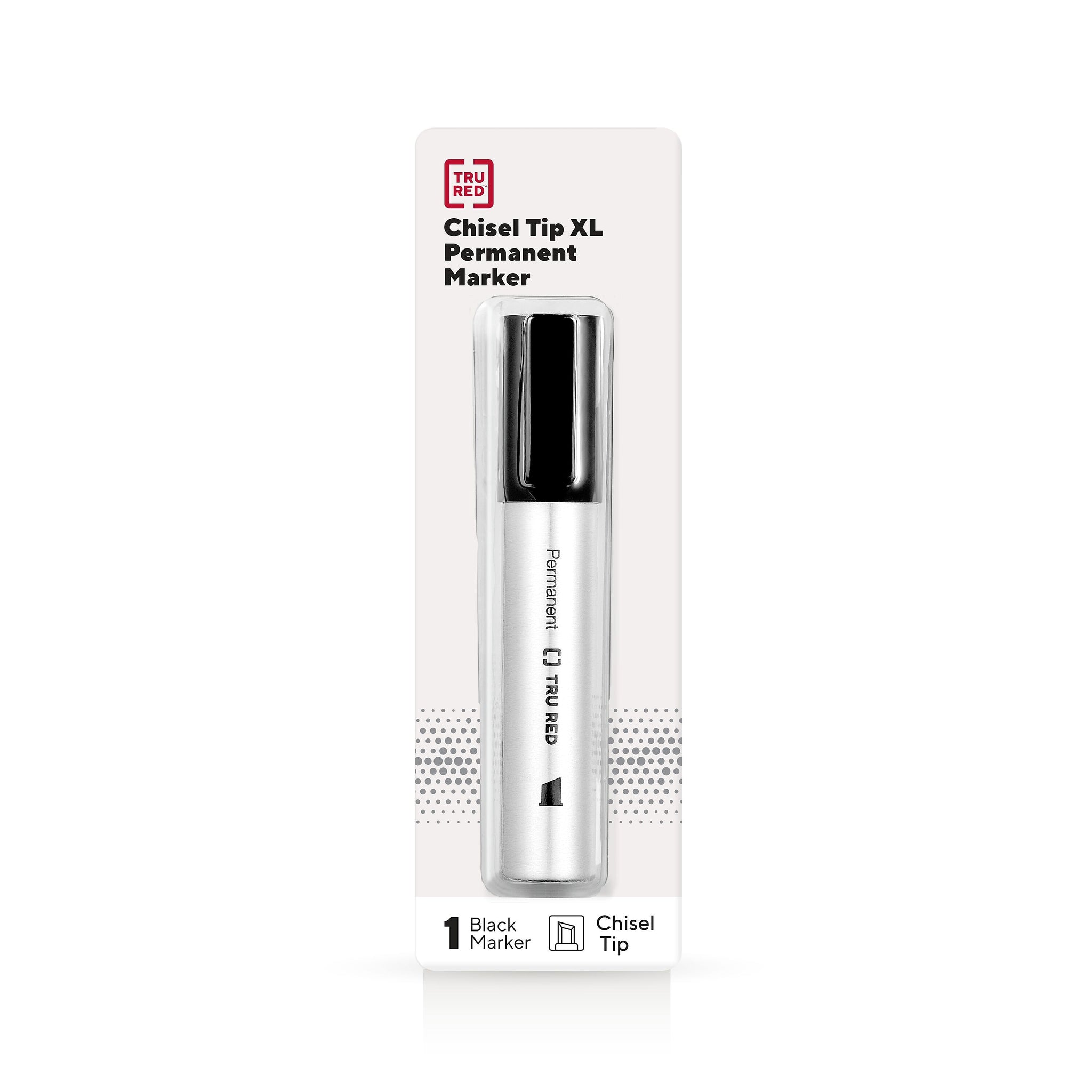 TRU RED™ XL Tank Permanent Marker, Chisel Tip, Black
