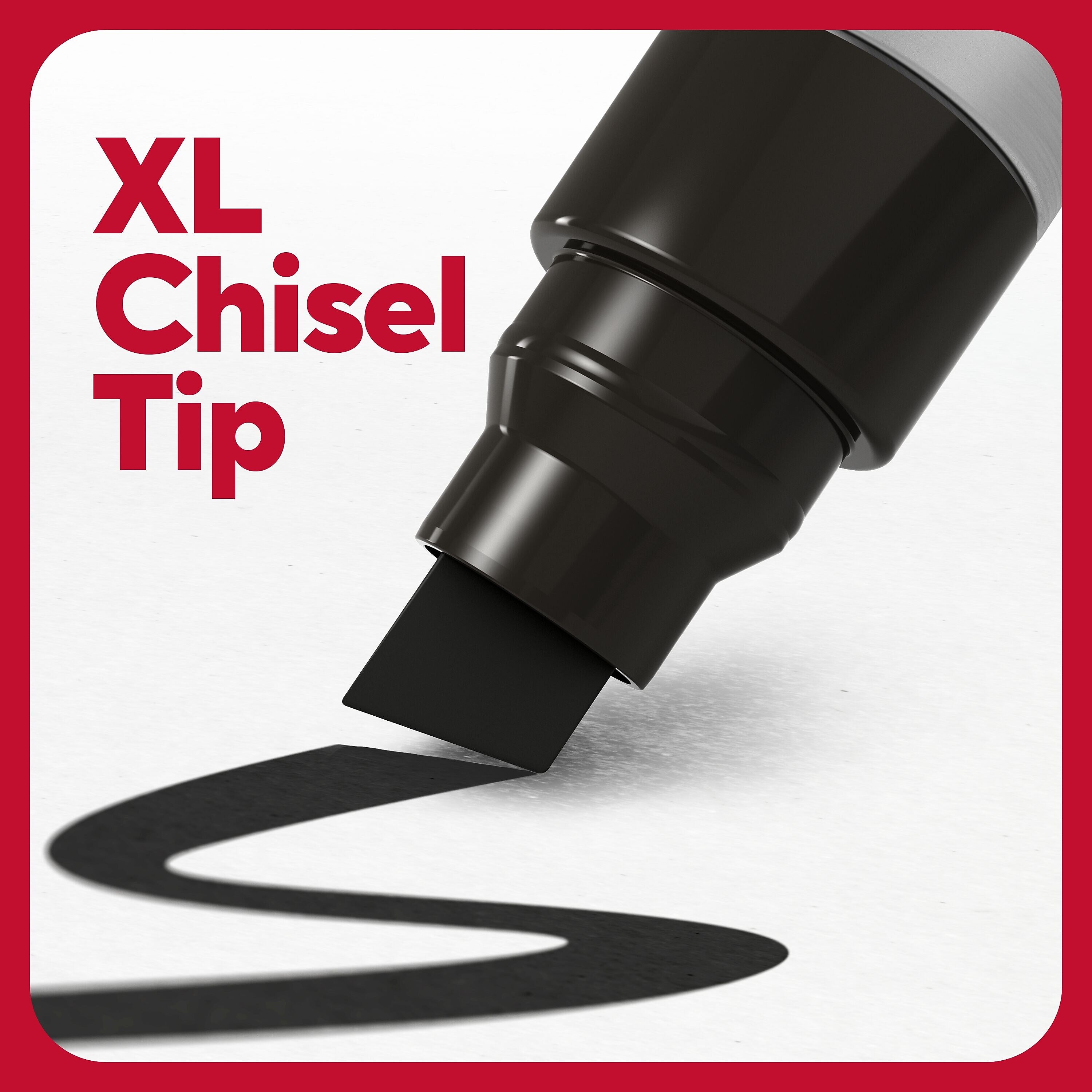 TRU RED™ XL Tank Permanent Marker, Chisel Tip, Black