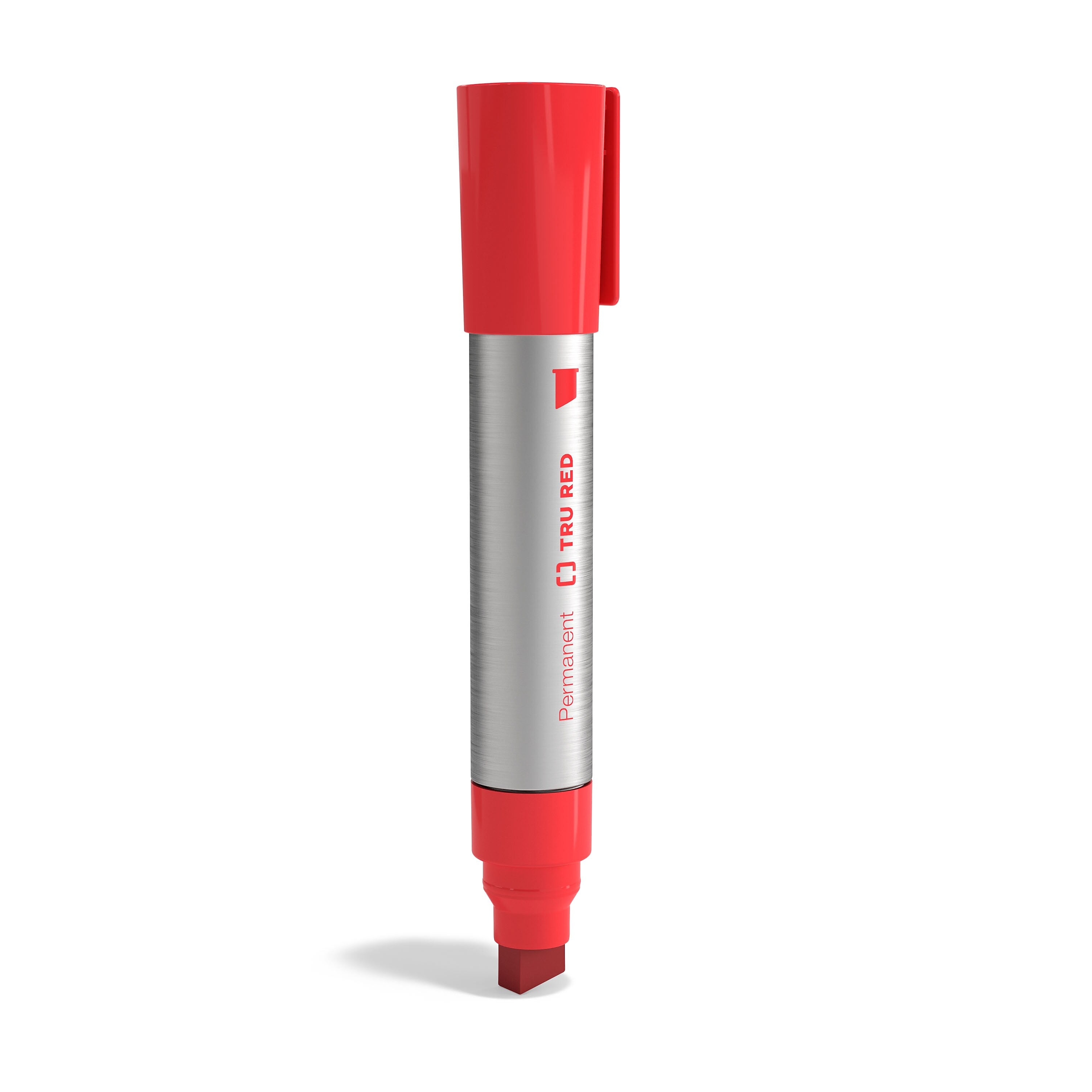 TRU RED™ XL Tank Permanent Marker, Chisel Tip, Red