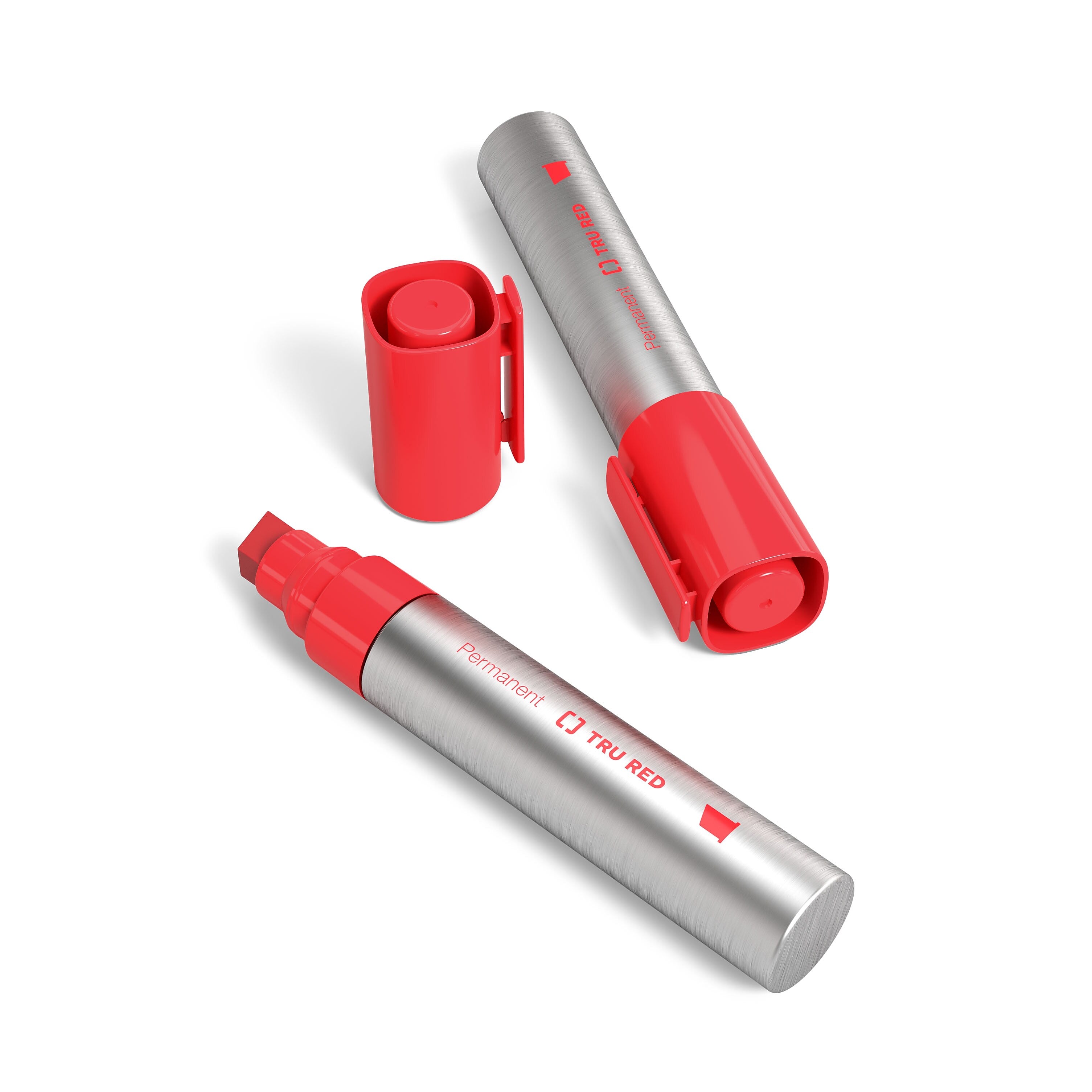 TRU RED™ XL Tank Permanent Marker, Chisel Tip, Red