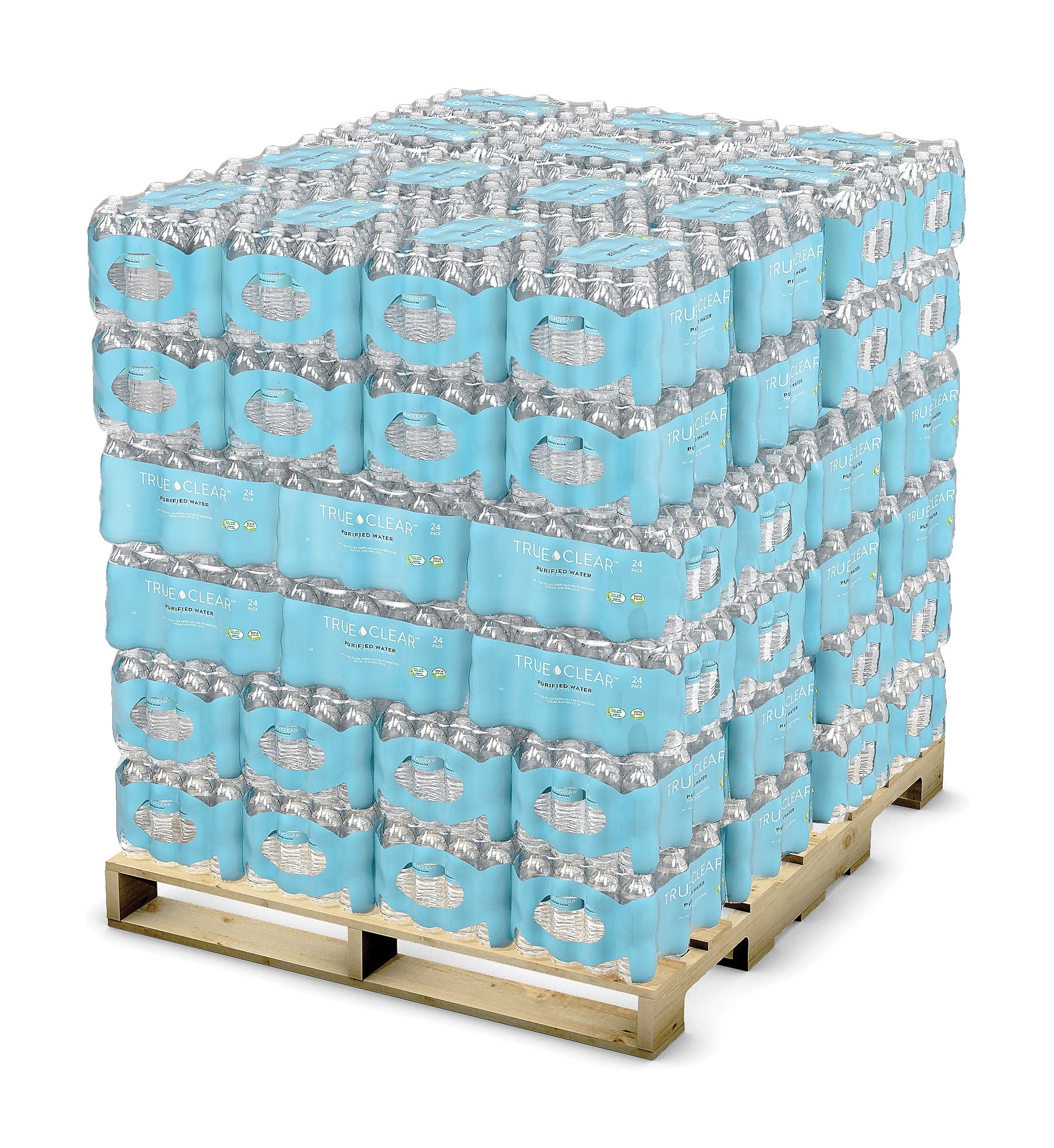 True Clear™ Purified Bottled Water, 16.9 fl oz Bottles, 24 Bottles/Case, 84 Cases/Pallet