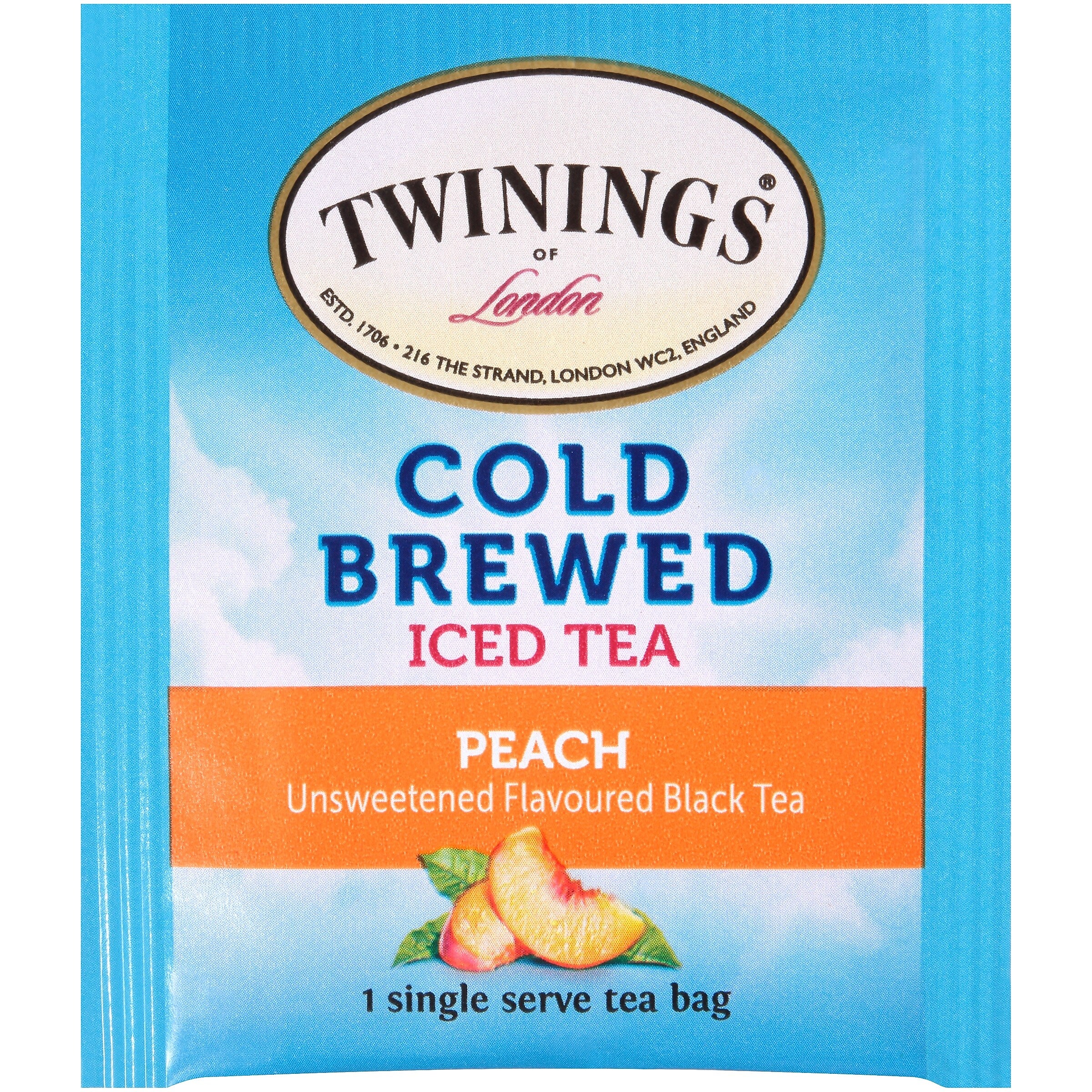 Twinings Cold Brewed Peach Tea Bags, 20/Box