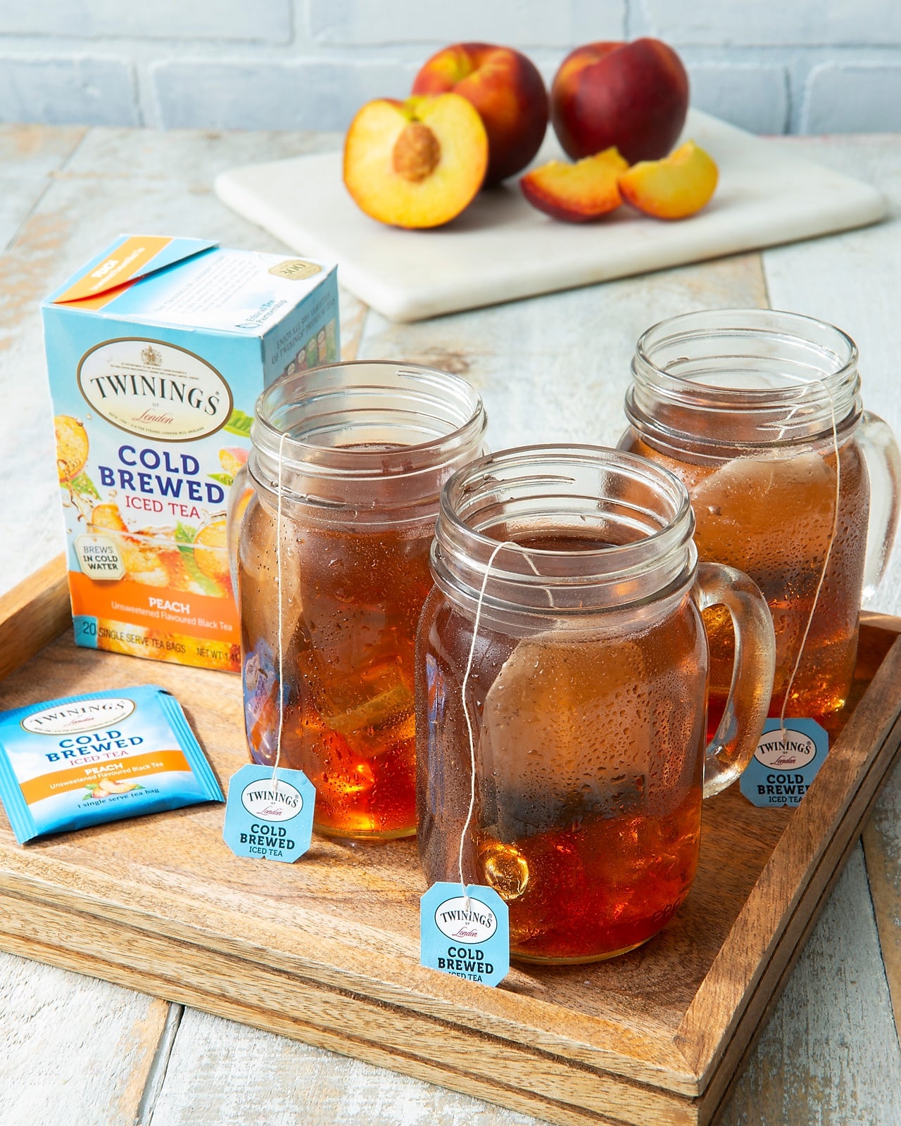 Twinings Cold Brewed Peach Tea Bags, 20/Box