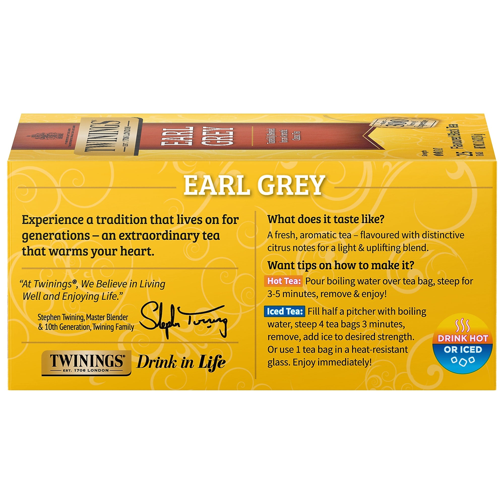 Twinings Earl Grey Tea Bags, 25/Box