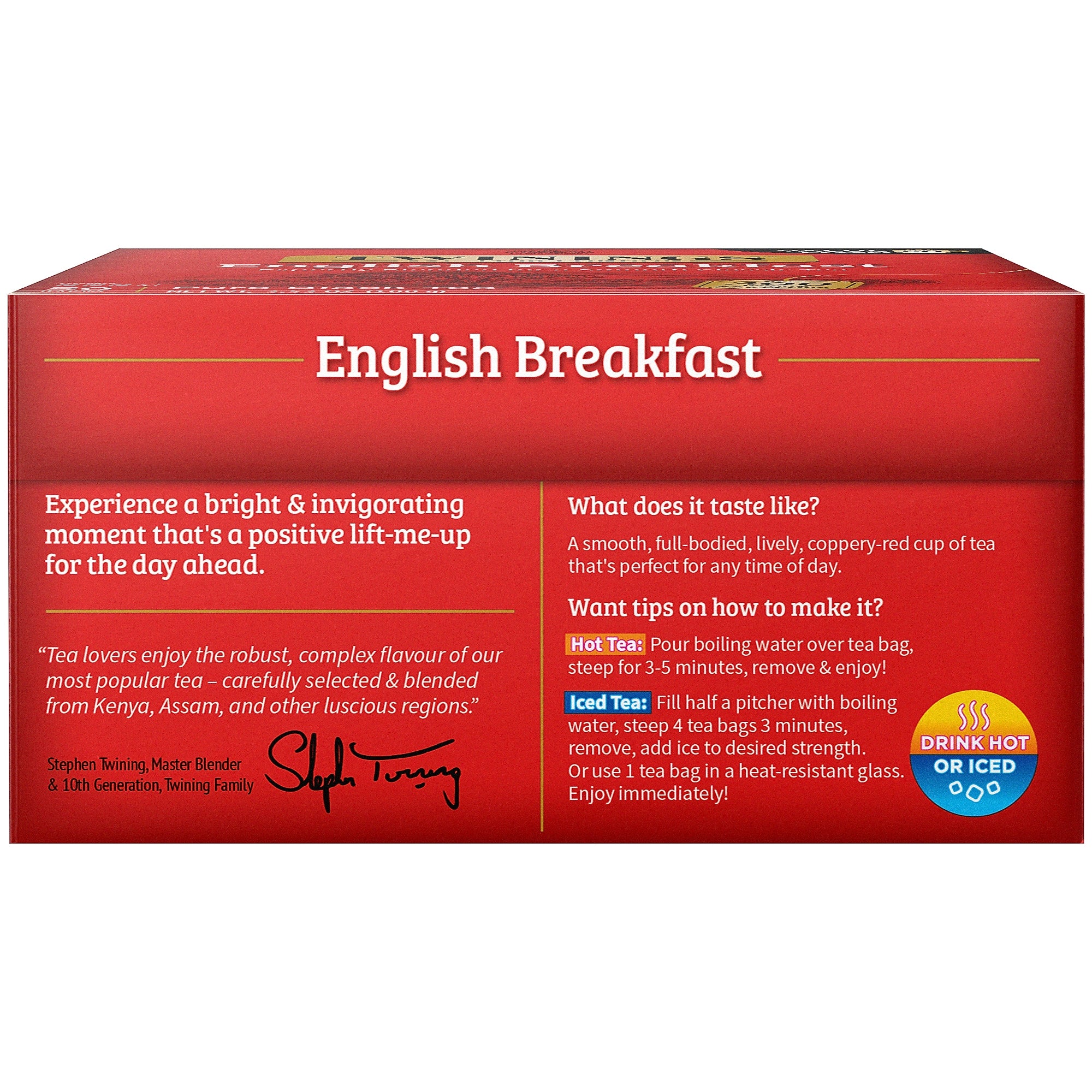 Twinings English Breakfast Black Tea Bags, 50/Box