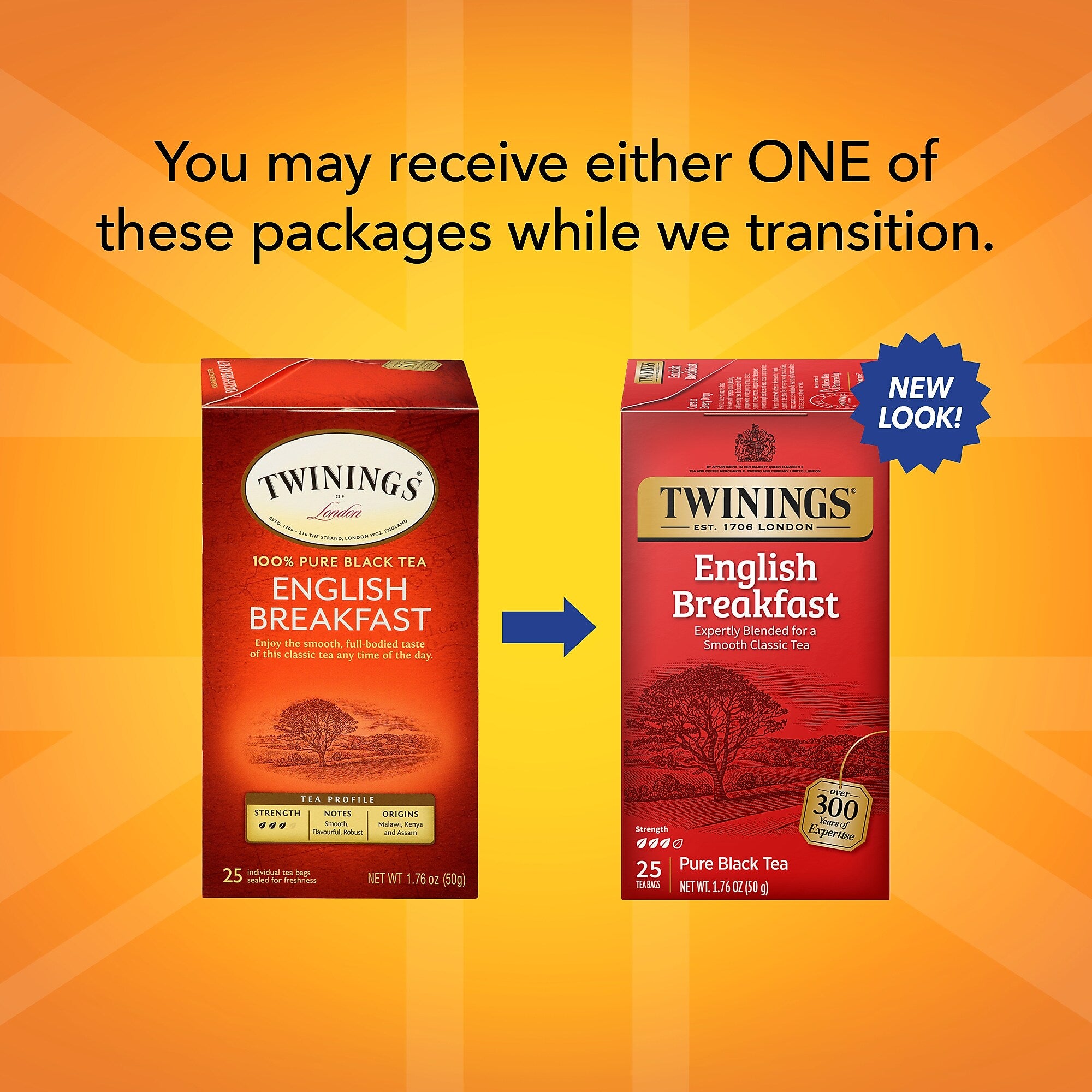 Twinings English Breakfast Tea Bags, 25/Box