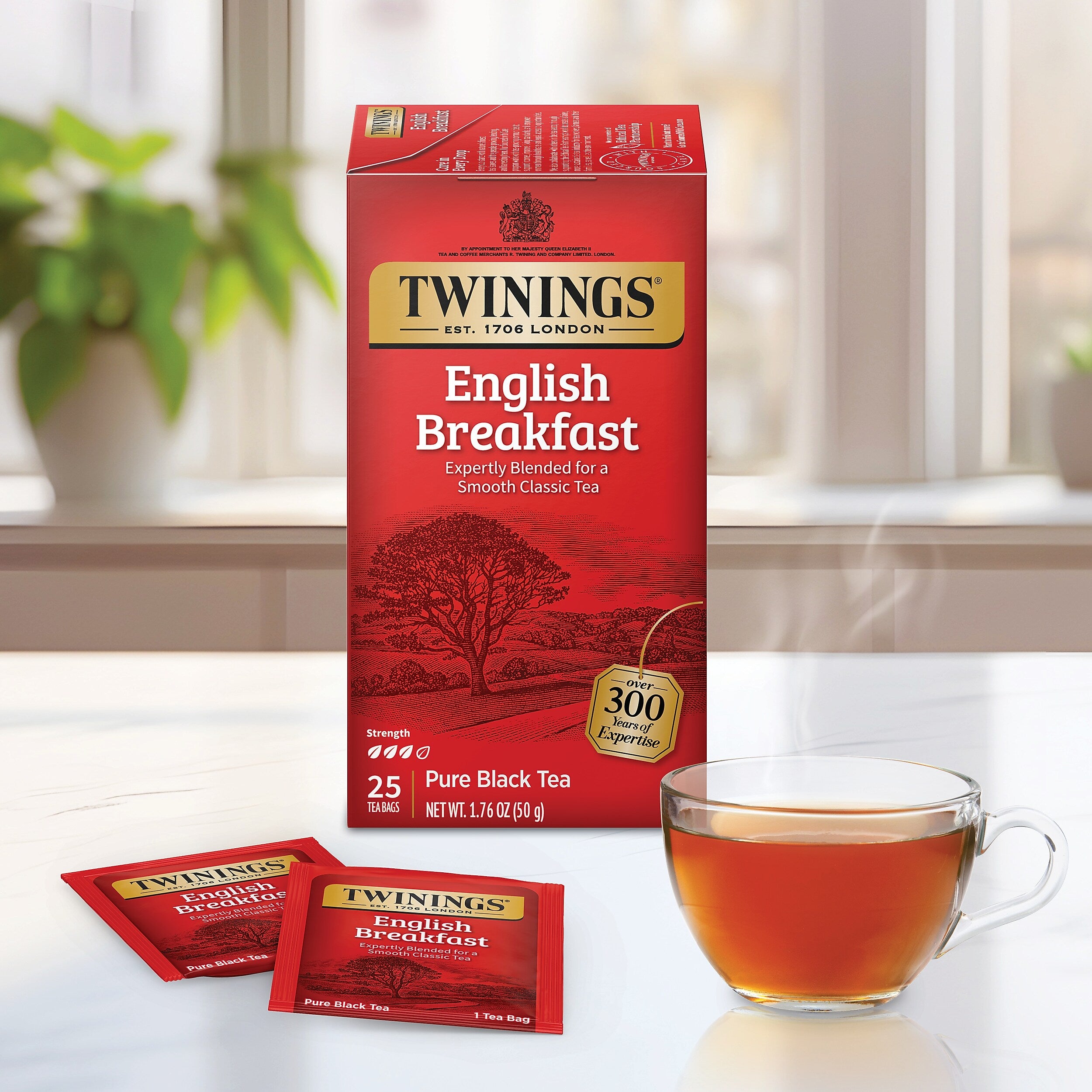 Twinings English Breakfast Tea Bags, 25/Box