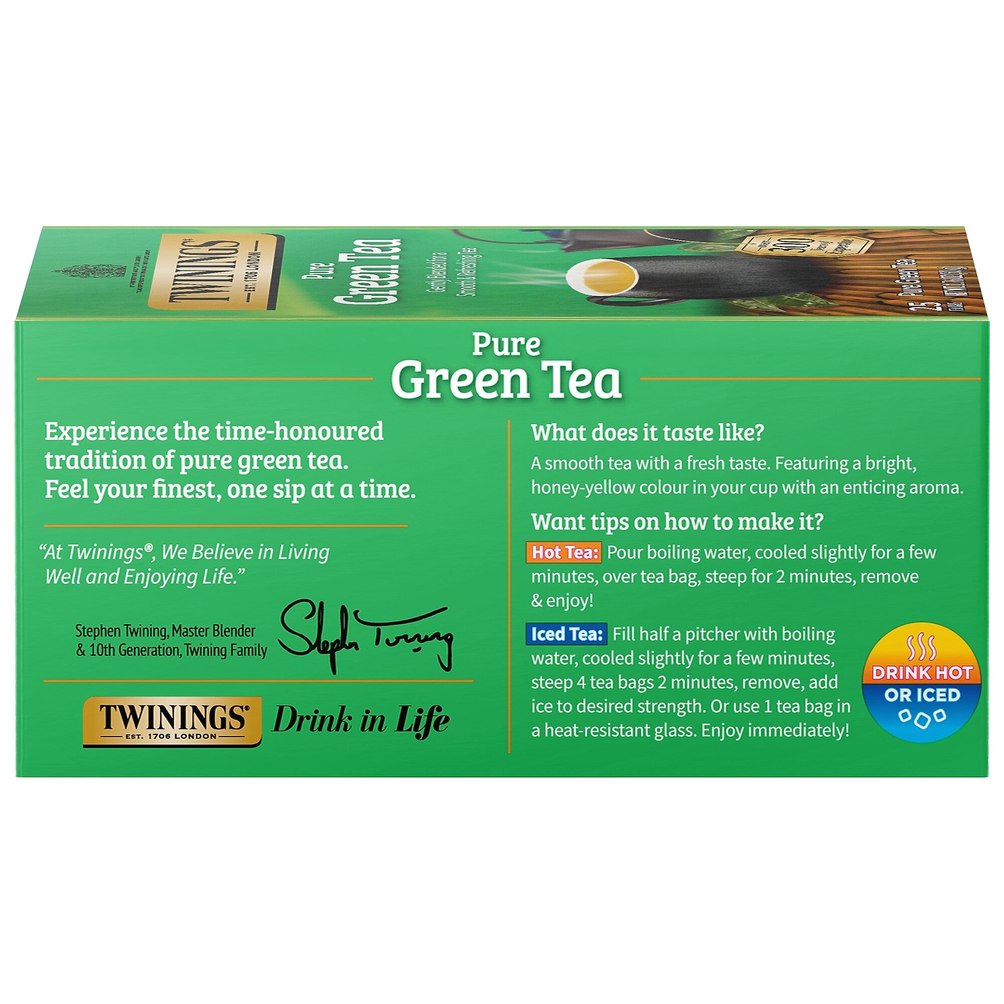 Twinings Green Tea Bags, 25/Box