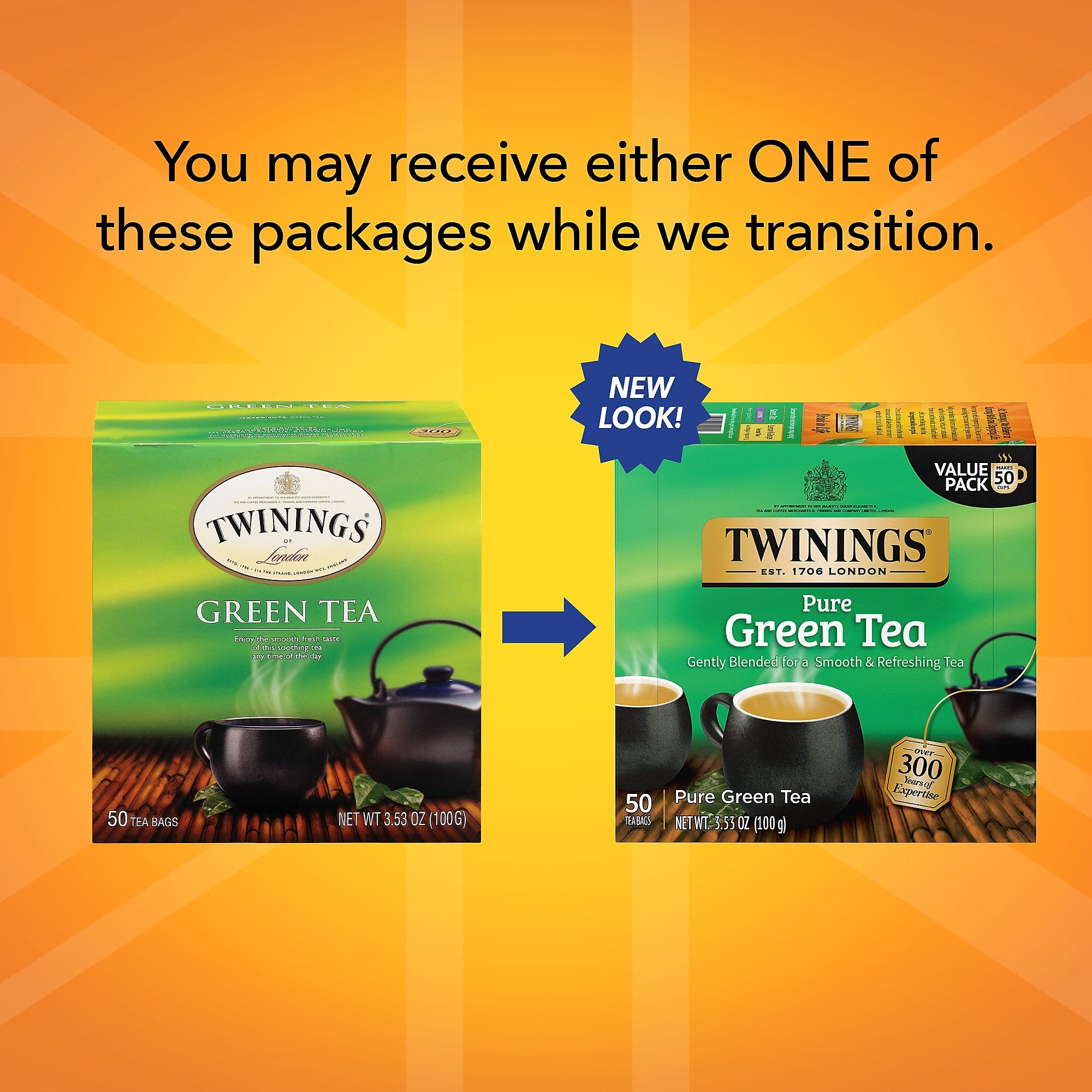 Twinings Green Tea Bags, 50/Box