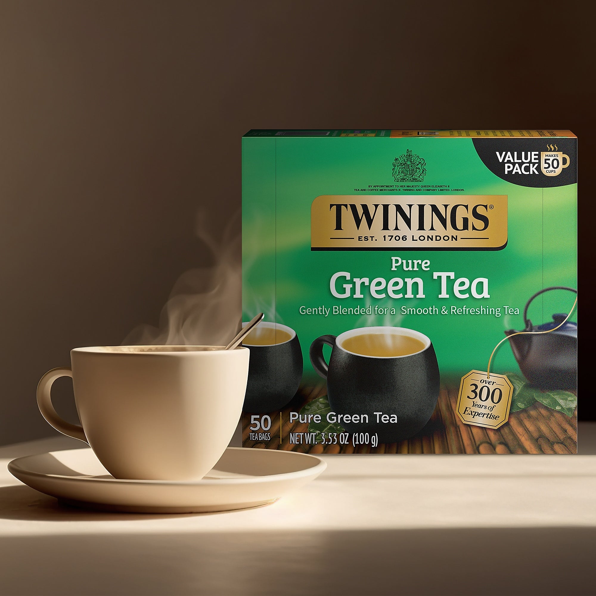 Twinings Green Tea Bags, 50/Box