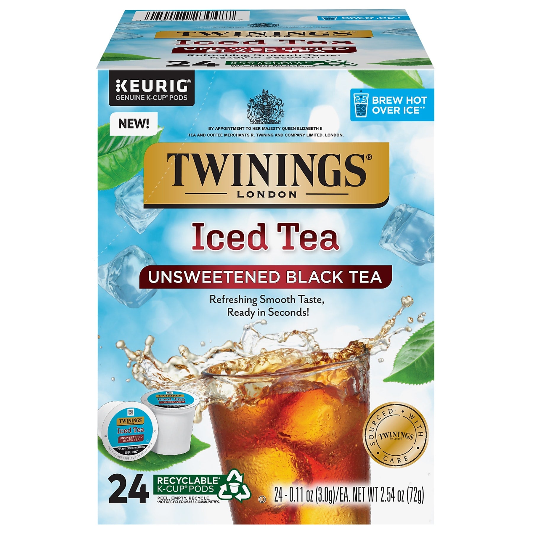 Twinings Iced Unsweetened Black Tea, Keurig® K-Cup® Pods, 24/Box