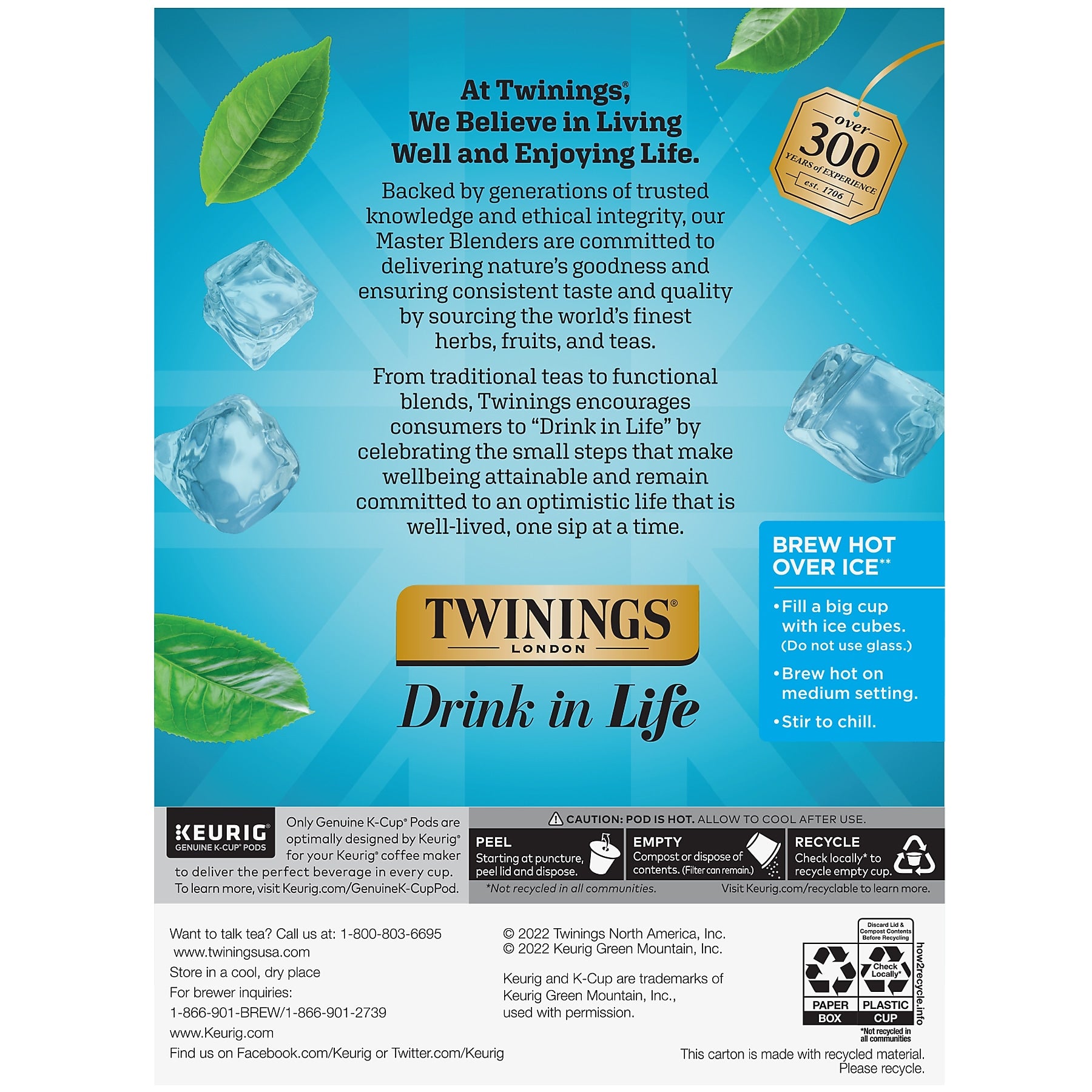 Twinings Iced Unsweetened Black Tea, Keurig® K-Cup® Pods, 24/Box