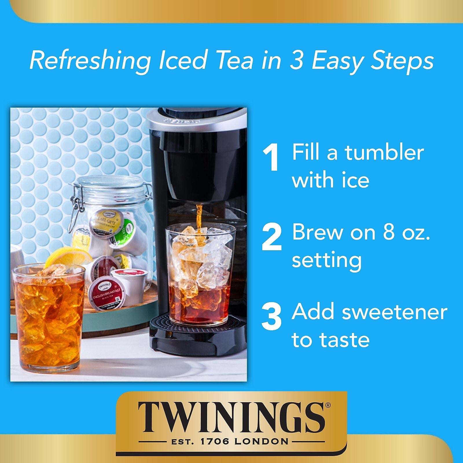 Twinings Iced Unsweetened Black Tea, Keurig® K-Cup® Pods, 24/Box