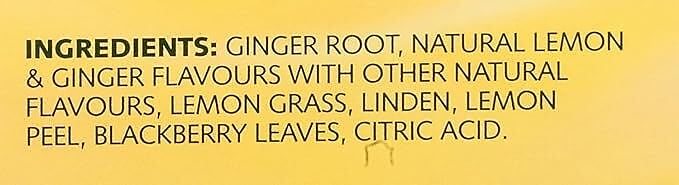 Twinings Lemon & Ginger Herbal Tea Bags, 25/Box