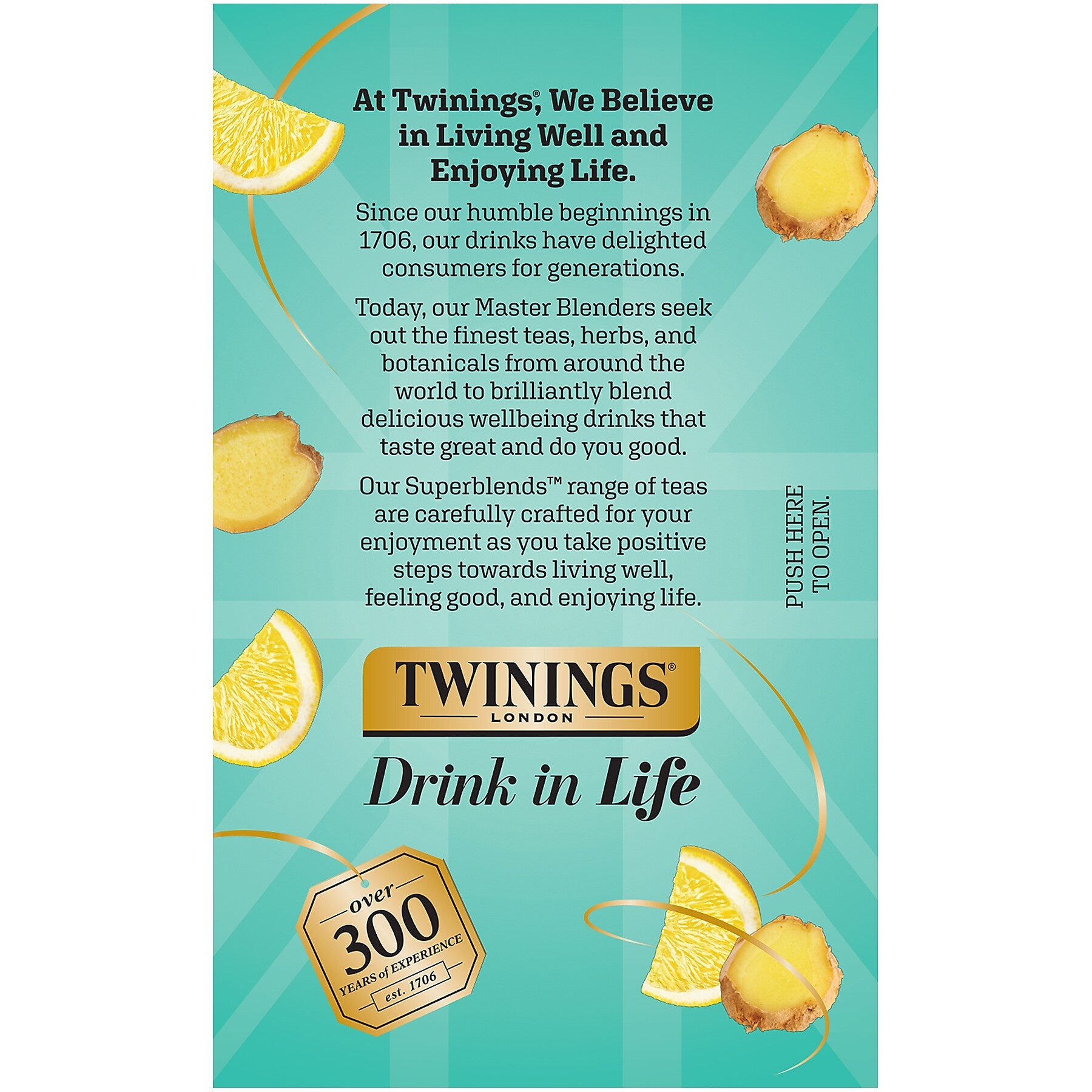 Twinings Probiotics Lemon and Ginger Herbal Tea Bags, 18/Box