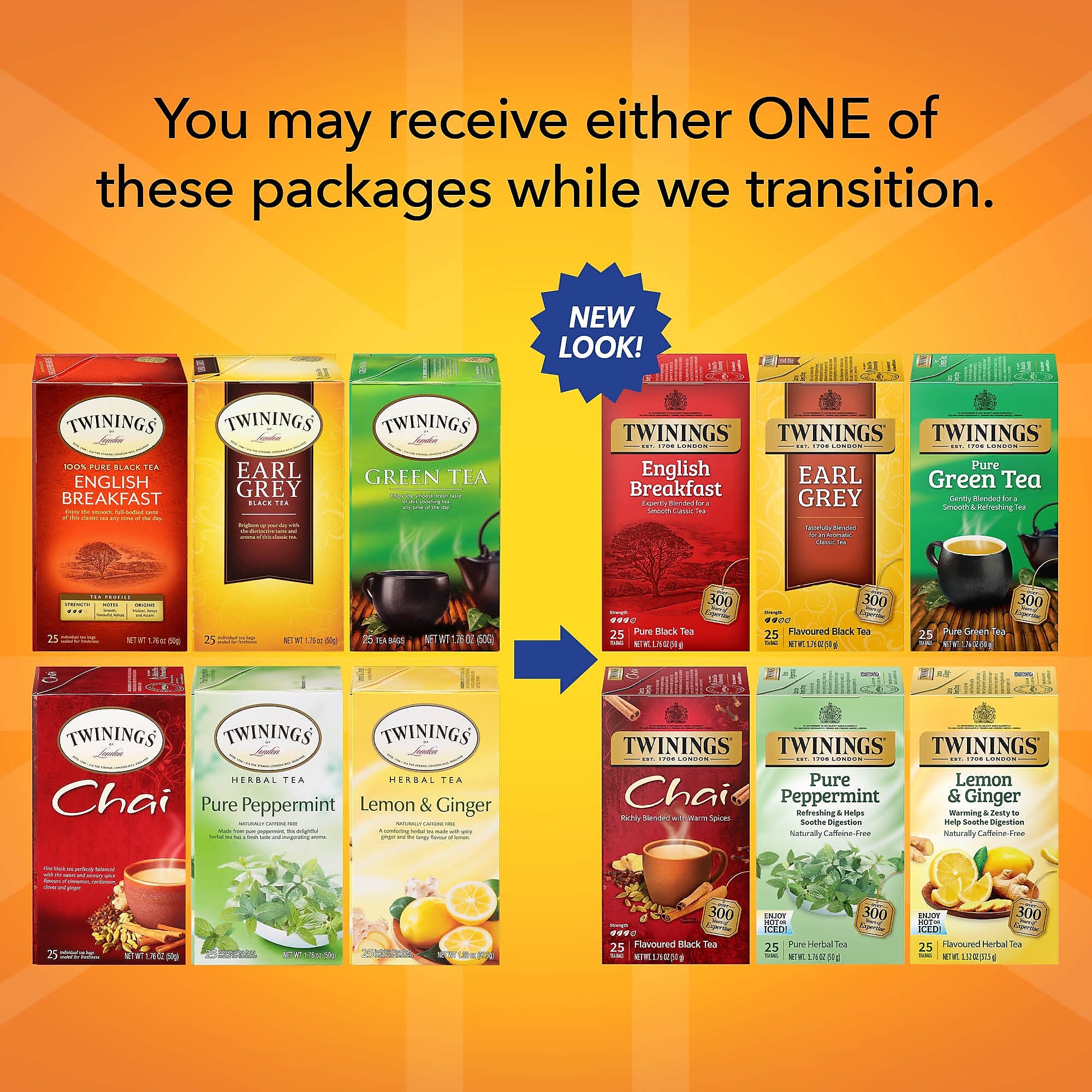 Twinings Variety Pack Assorted Tea Bags, 25 Bags/Box, 6 Boxes/Case