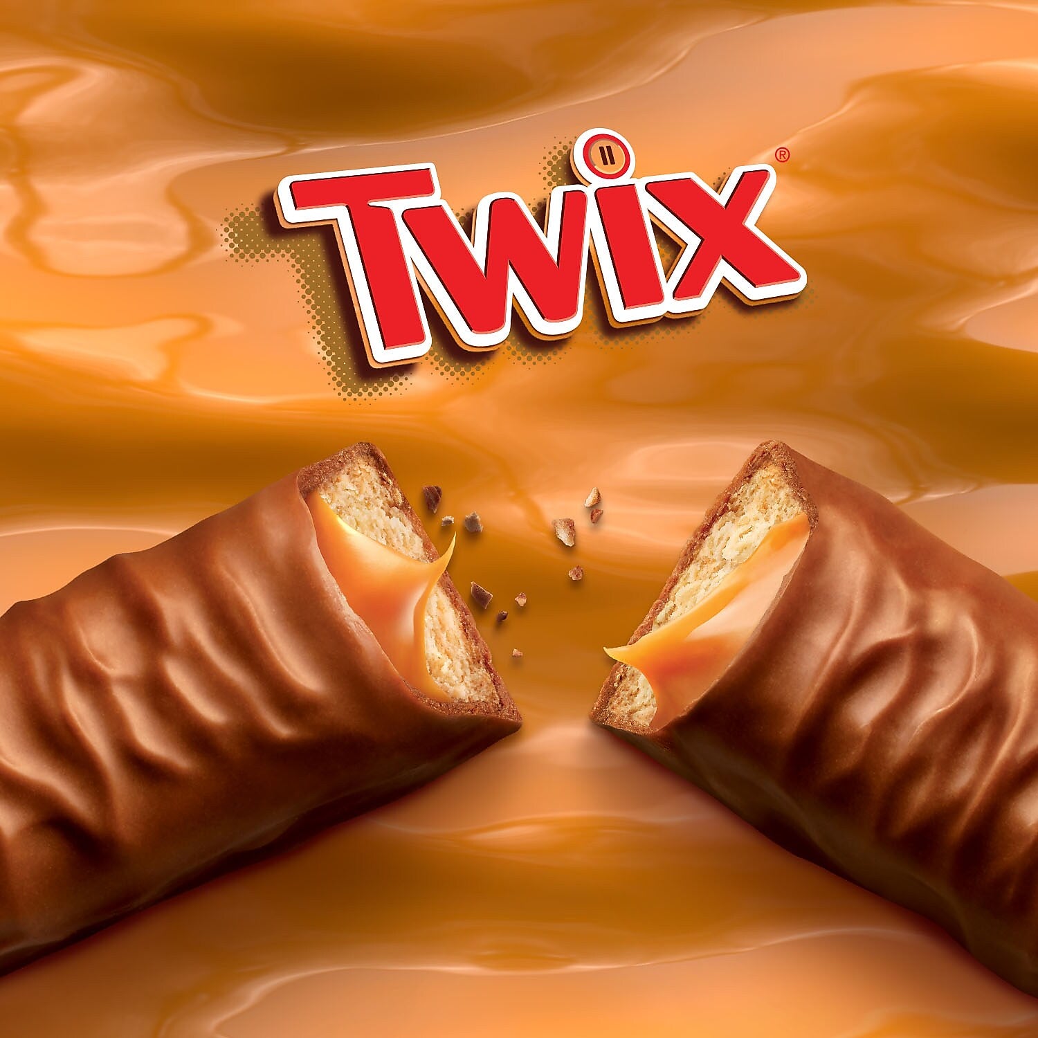 Twix Caramel Sharing Size Chocolate Cookie Bar Candy, 3.02 oz Bar, 24/Box