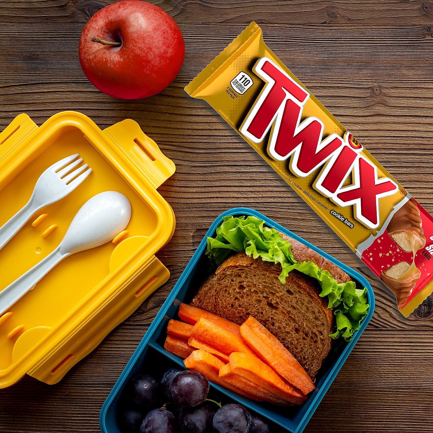 Twix Caramel Sharing Size Chocolate Cookie Bar Candy, 3.02 oz Bar, 24/Box