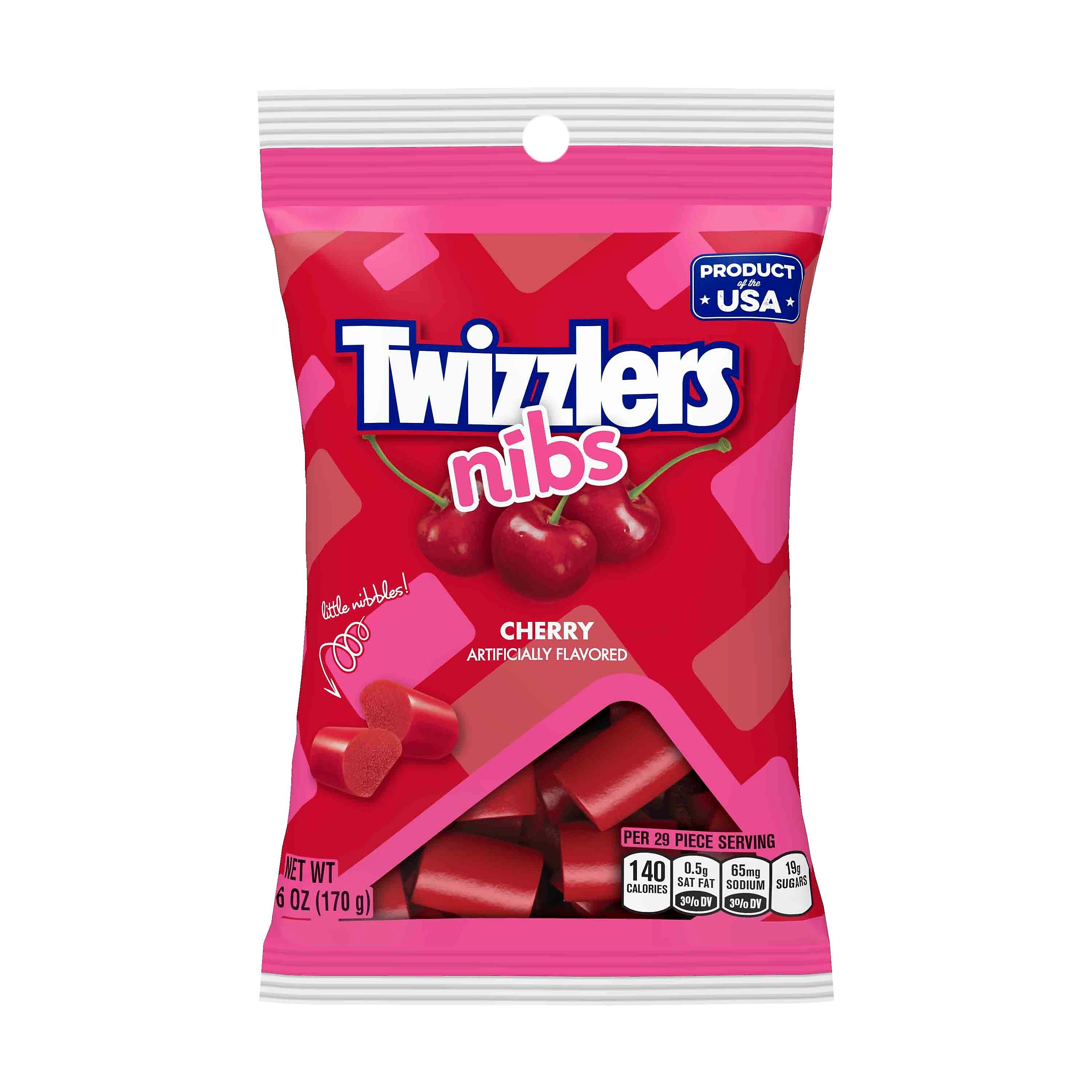 Twizzlers Cherry Nibs Licorice, 6 oz, 12/Carton