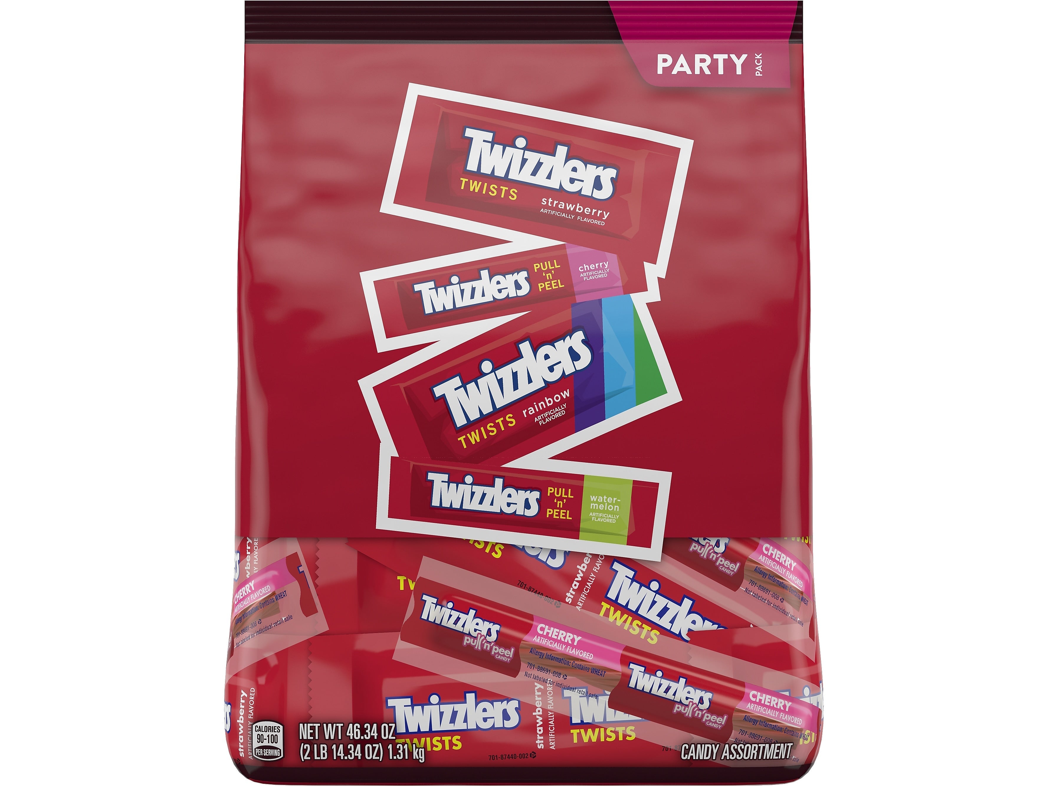 Twizzlers Chewy Candy Bulk Party Pack, Assorted Flavors, 46.34 oz.